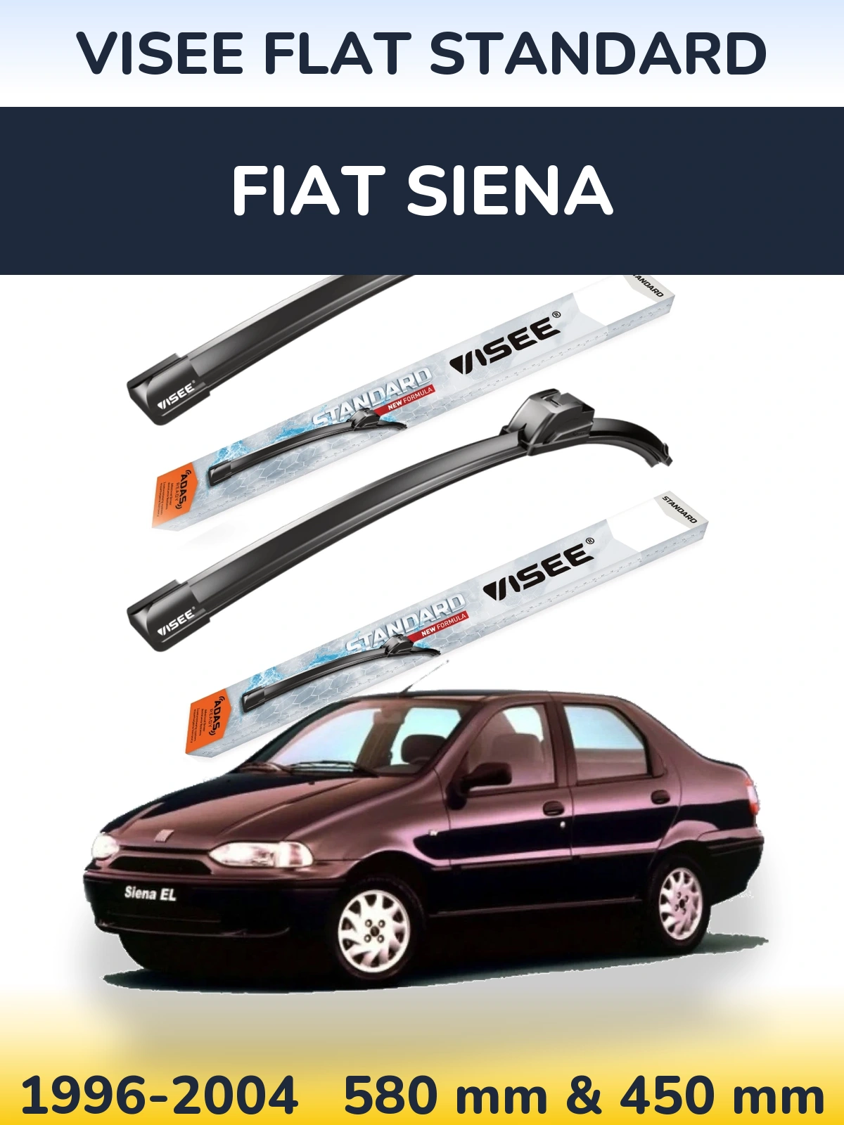 Ștergătoare VISEE FLAT STANDARD pentru Fiat Siena