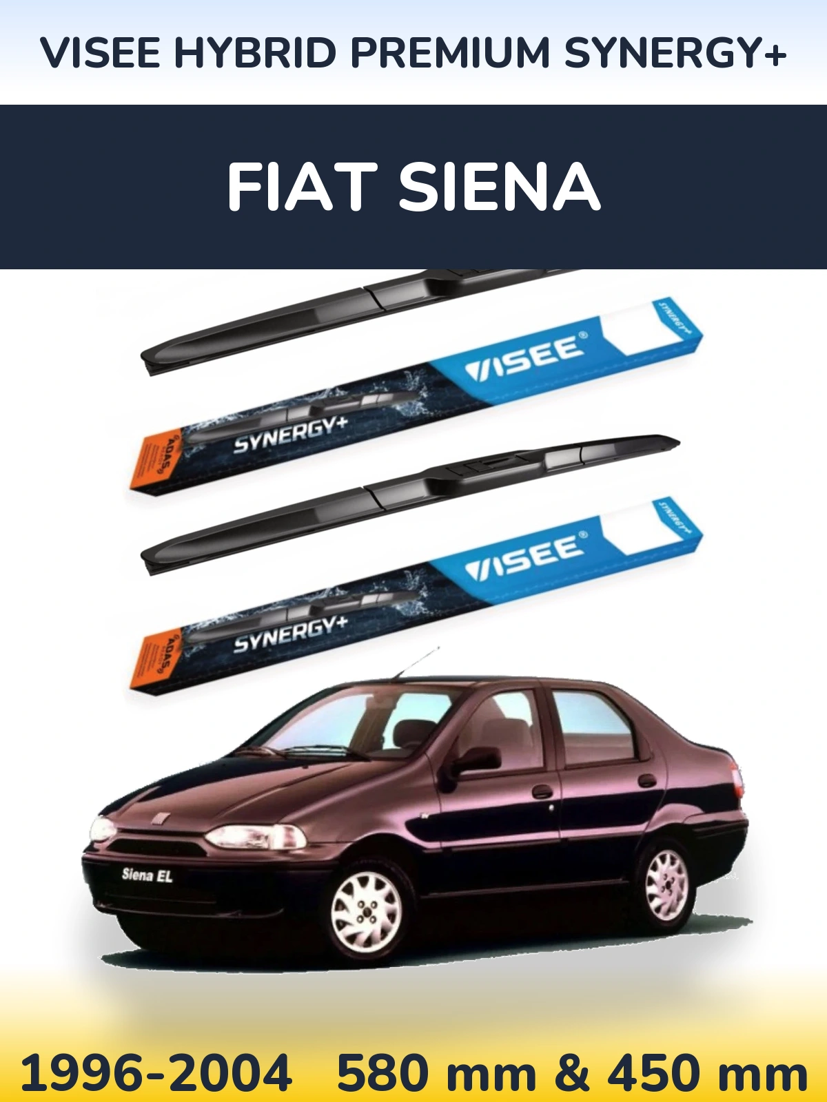 Ștergătoare VISEE HYBRID PREMIUM SYNERGY+ pentru Fiat Siena