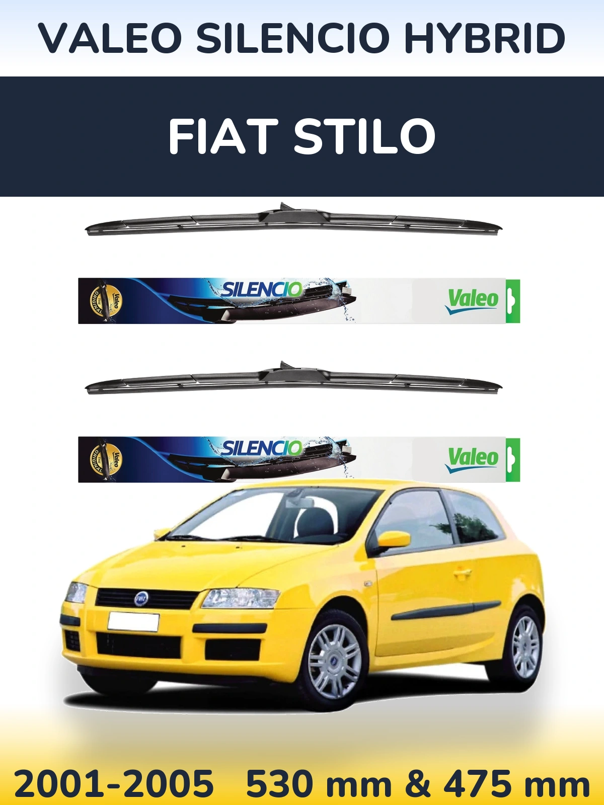 Ștergătoare Valeo Silencio Hybrid pentru Fiat Stilo