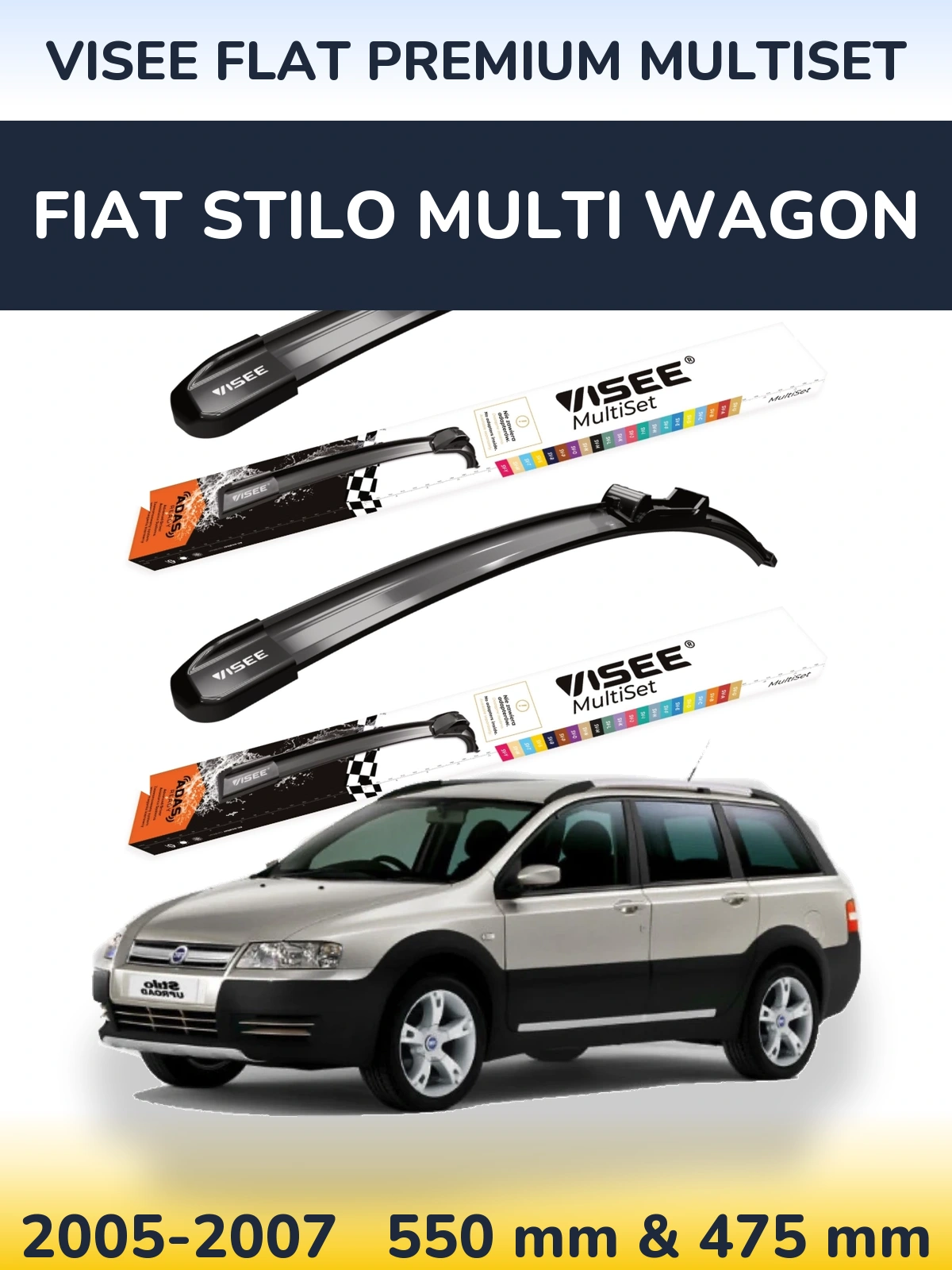 Ștergătoare VISEE FLAT PREMIUM MultiSet pentru Fiat Stilo Multi Wagon