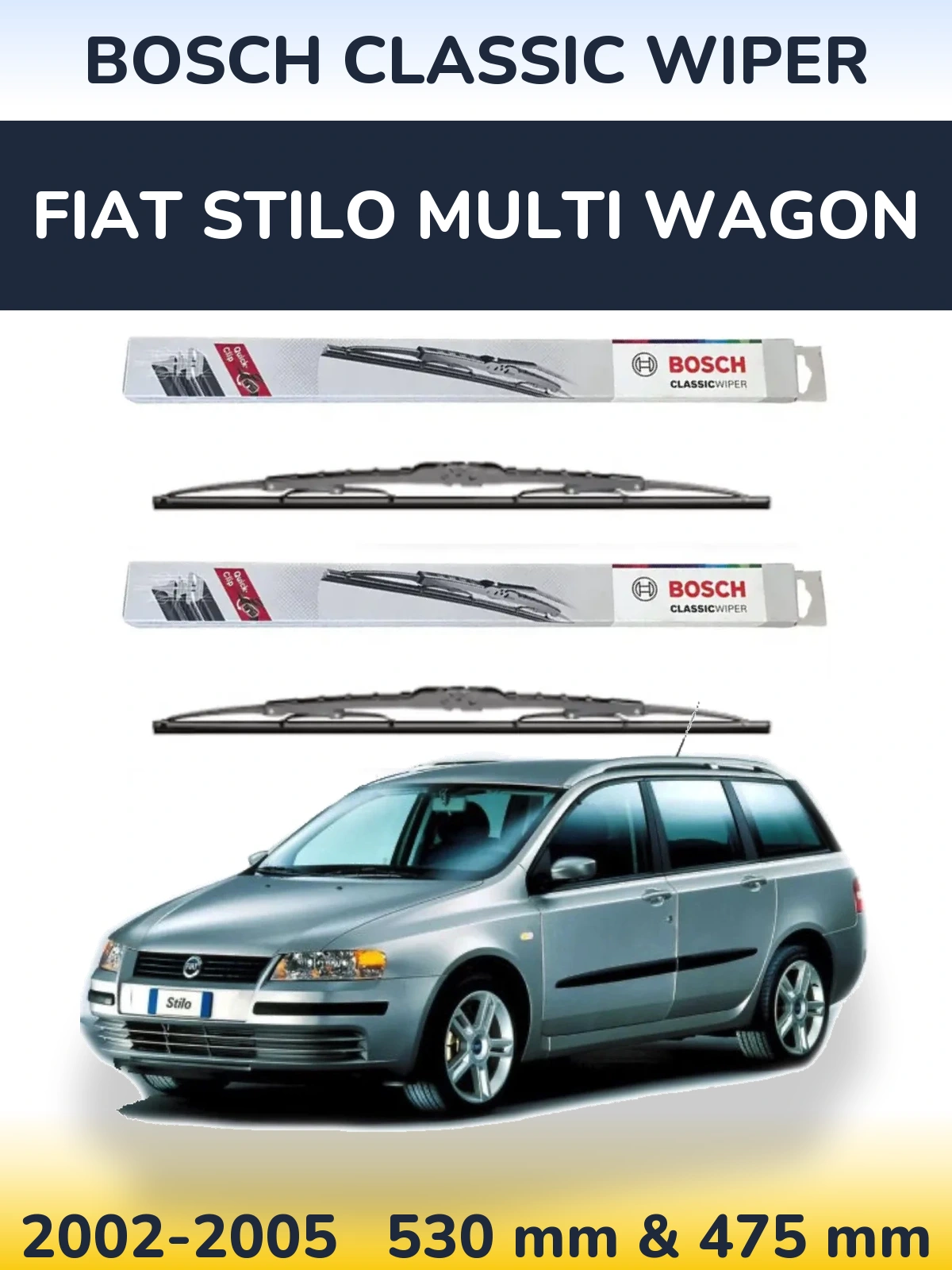 Ștergătoare BOSCH Classic Wiper pentru Fiat Stilo Multi Wagon