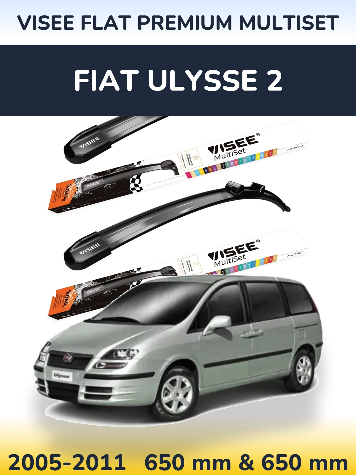 Ștergătoare VISEE FLAT PREMIUM MultiSet pentru Fiat Ulysse 2