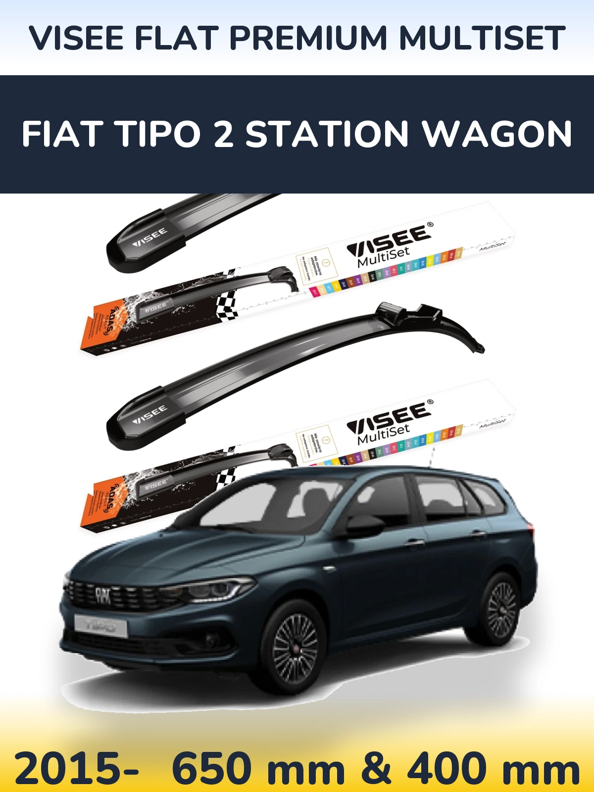Ștergătoare VISEE FLAT PREMIUM MultiSet pentru Fiat Tipo 2 Station Wagon
