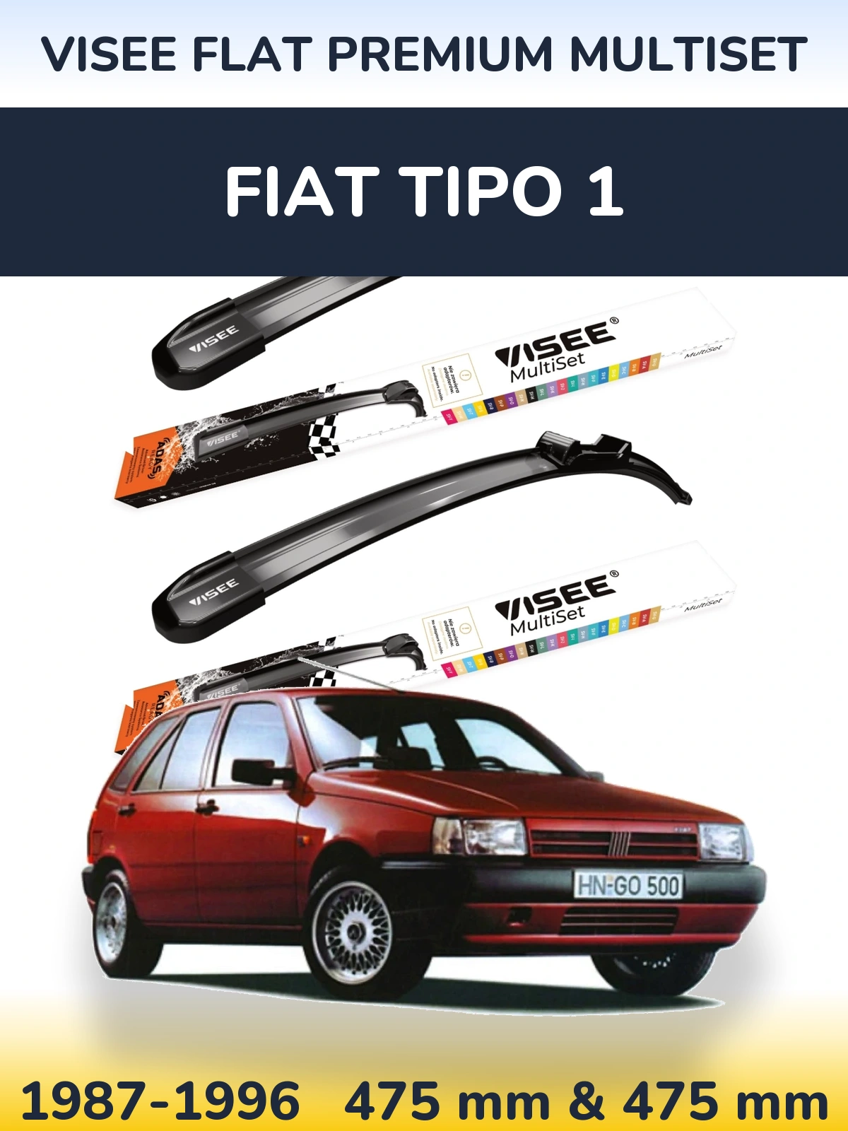Ștergătoare VISEE FLAT PREMIUM MultiSet pentru Fiat Tipo 1