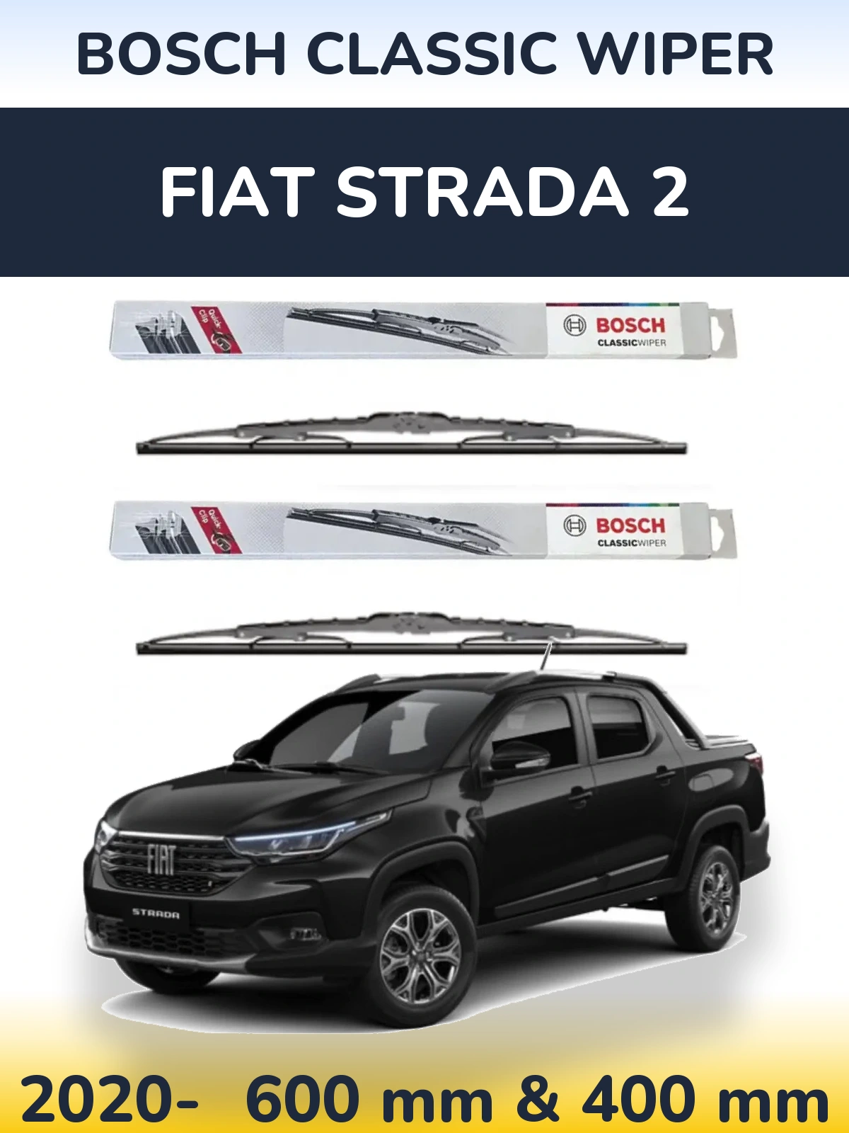 Ștergătoare BOSCH Classic Wiper pentru Fiat Strada 2