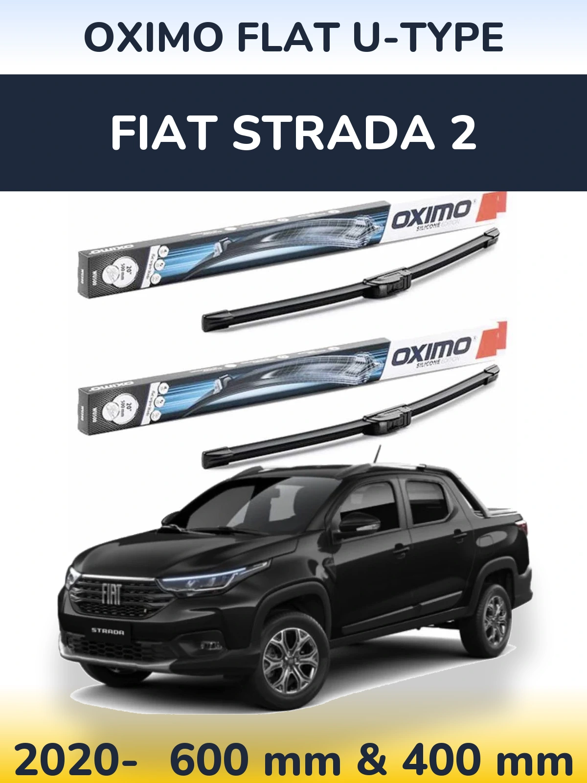 Ștergătoare Oximo Flat U-type pentru Fiat Strada 2