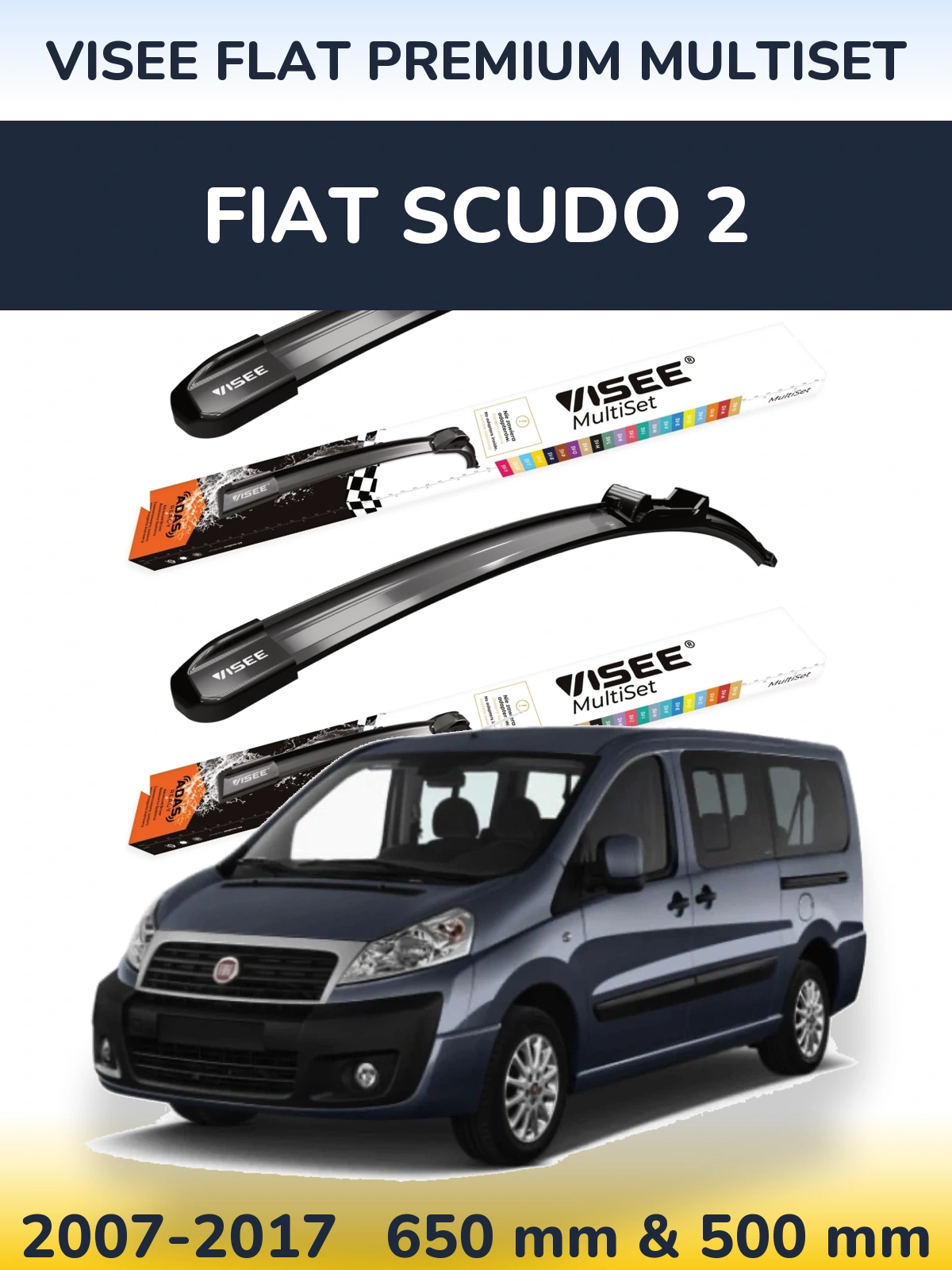 Ștergătoare VISEE FLAT PREMIUM MultiSet pentru Fiat Scudo 2