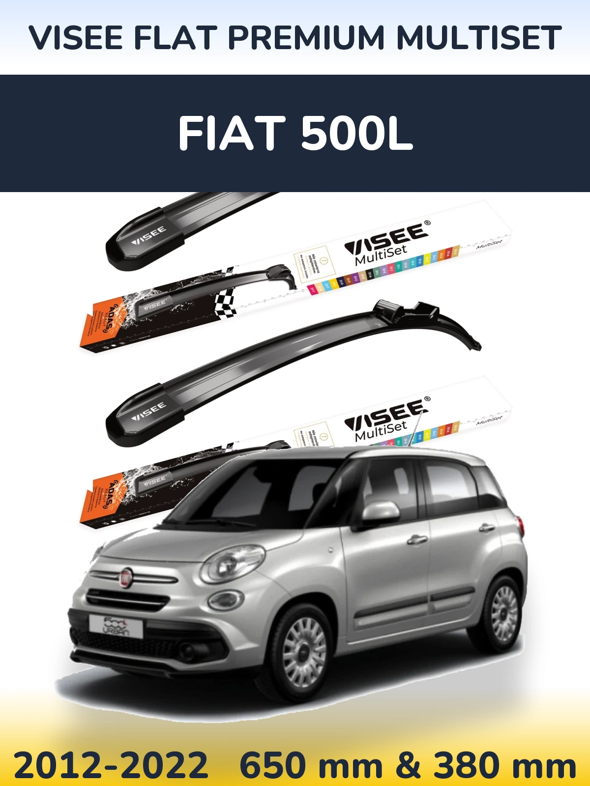 Ștergătoare VISEE FLAT PREMIUM MultiSet pentru Fiat 500L