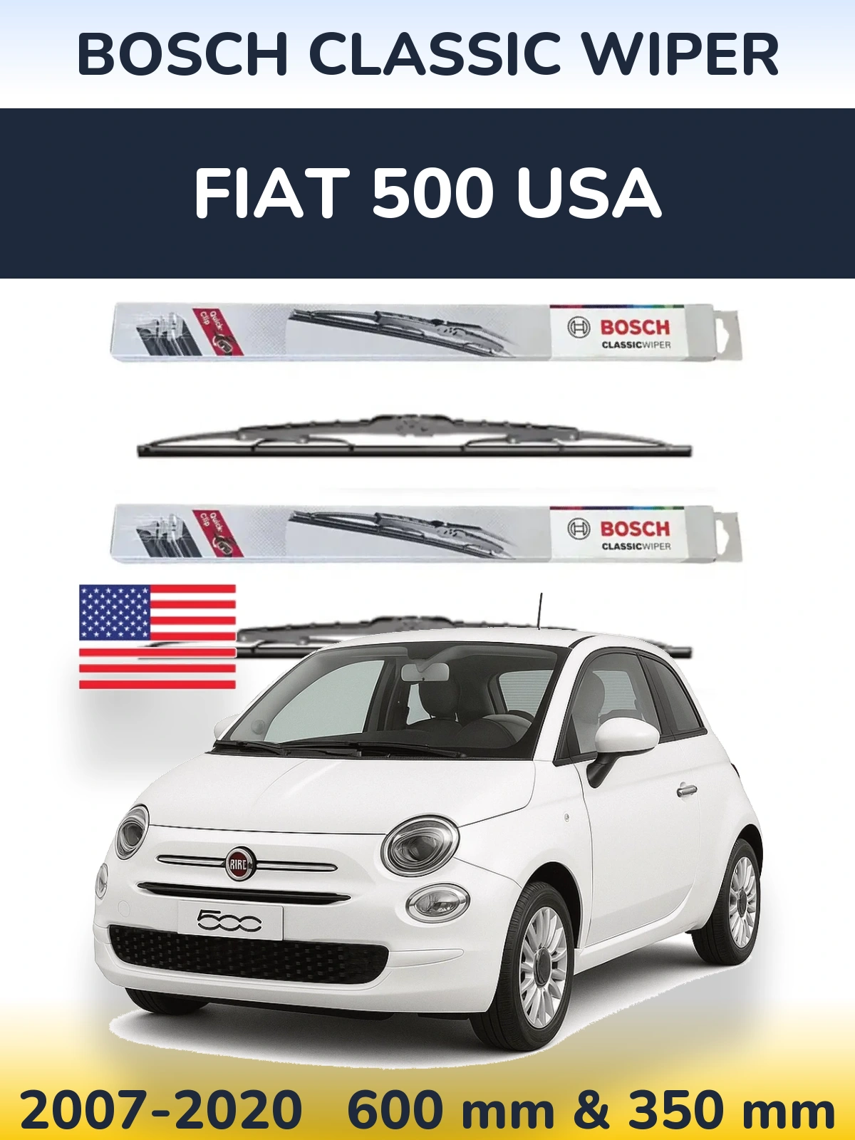 Ștergătoare BOSCH Classic Wiper pentru Fiat 500 USA