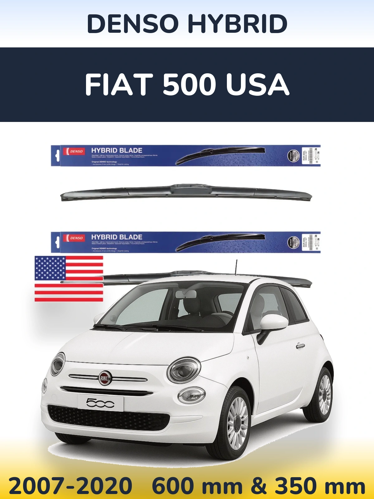 Ștergătoare Denso Hybrid pentru Fiat 500 USA