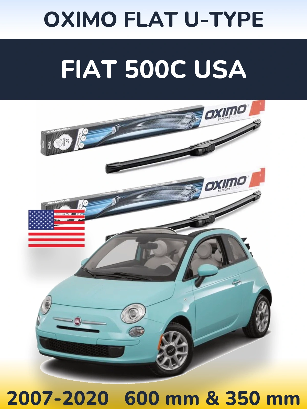 Ștergătoare Oximo Flat U-type pentru Fiat 500C USA