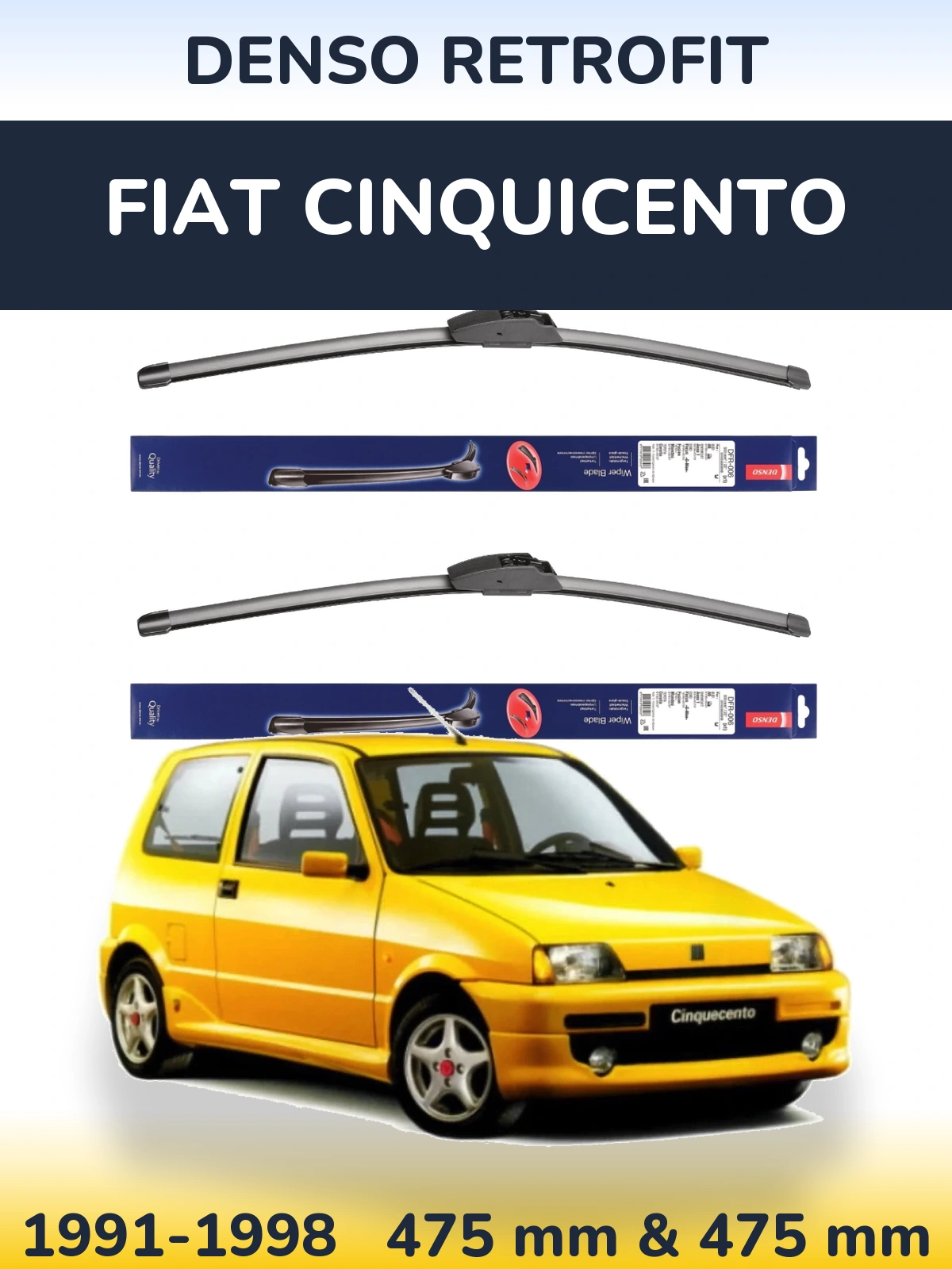 Ștergătoare Denso Retrofit pentru Fiat Cinquicento