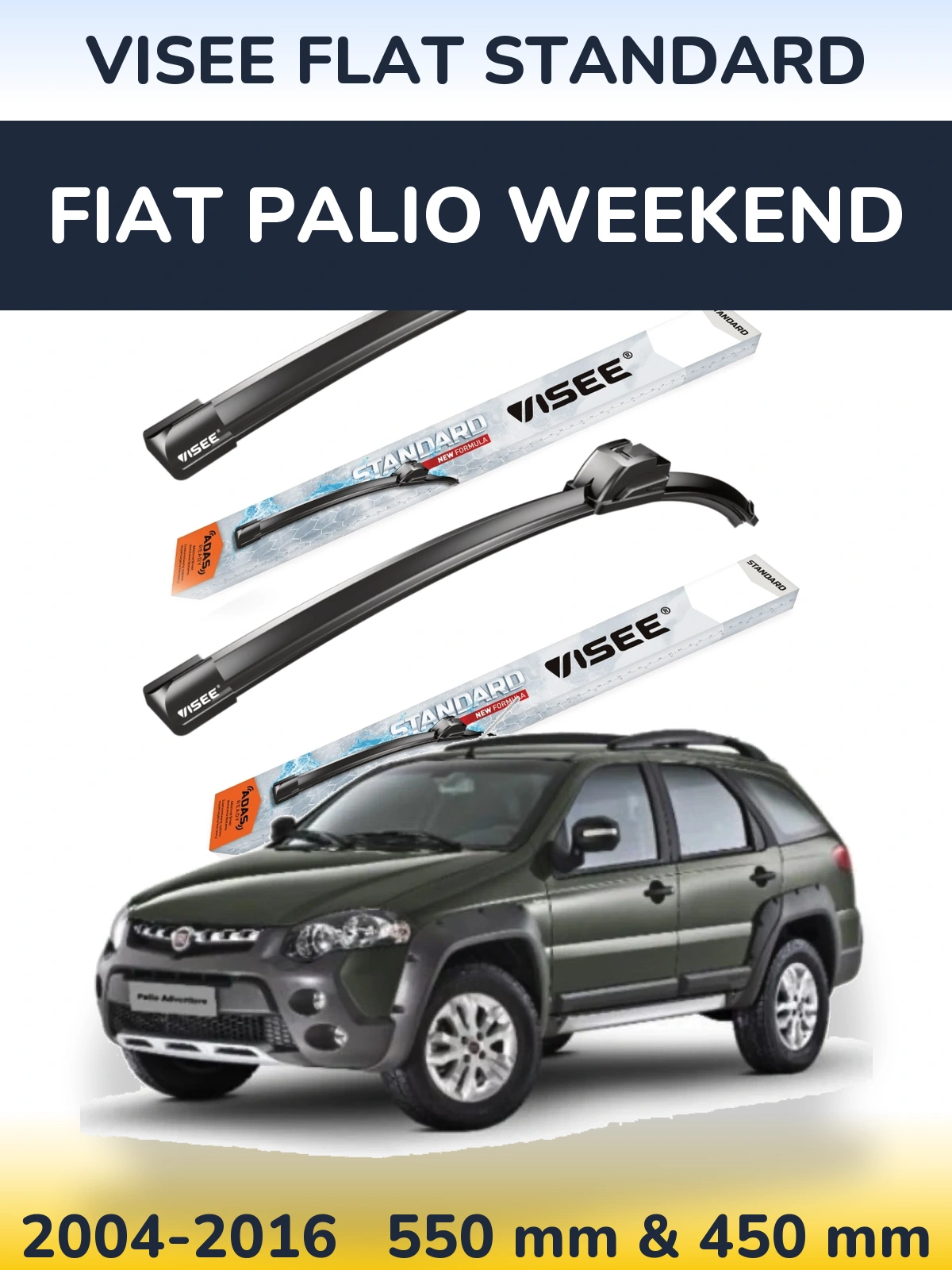 Ștergătoare VISEE FLAT STANDARD pentru Fiat Palio Weekend