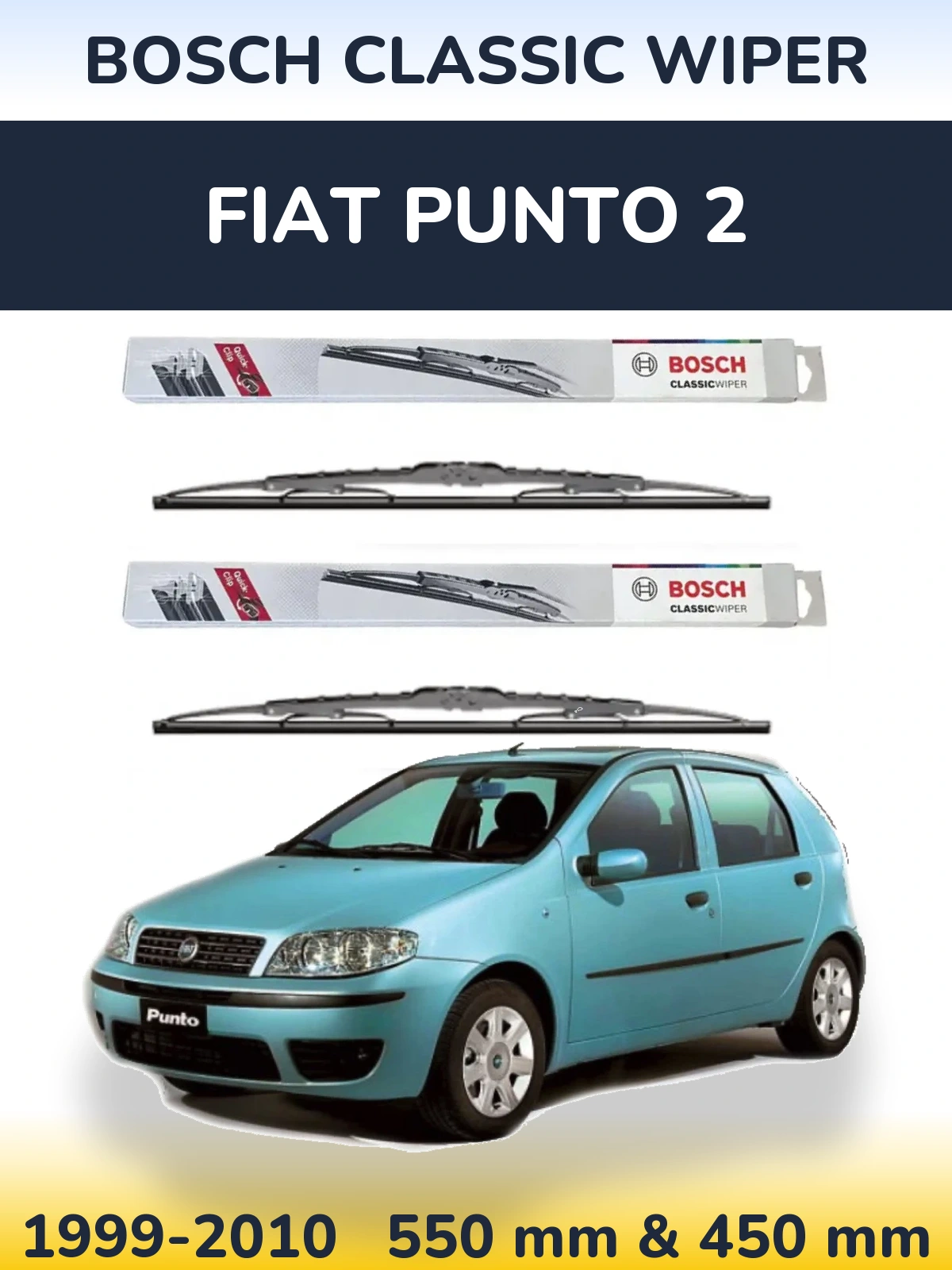 Ștergătoare BOSCH Classic Wiper pentru Fiat Punto 2