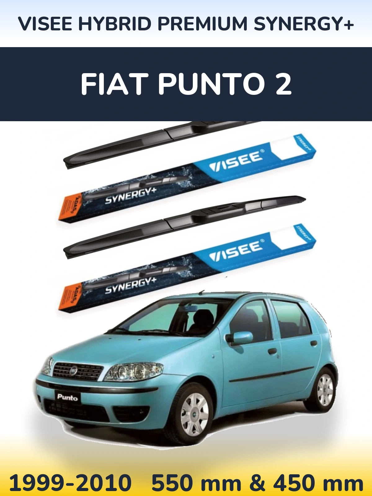 Ștergătoare VISEE HYBRID PREMIUM SYNERGY+ pentru Fiat Punto 2