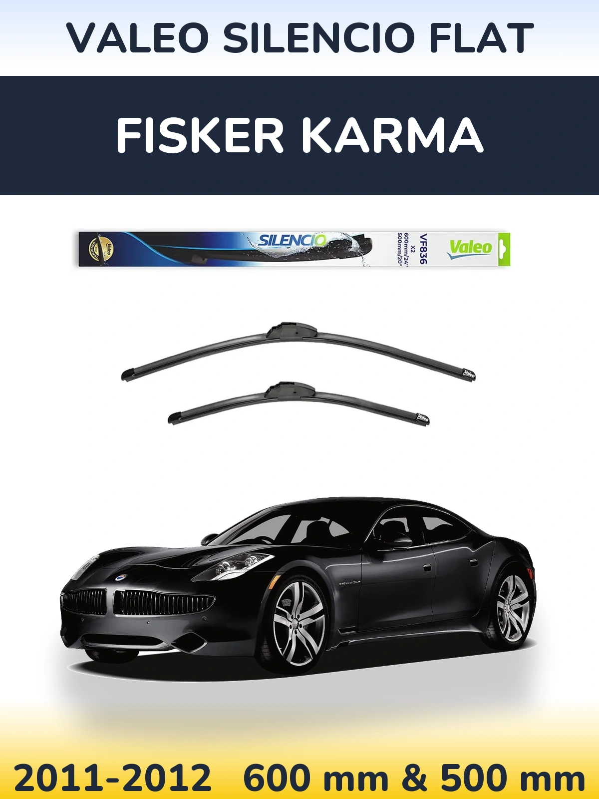 Ștergătoare Valeo Silencio Flat pentru Fisker Karma