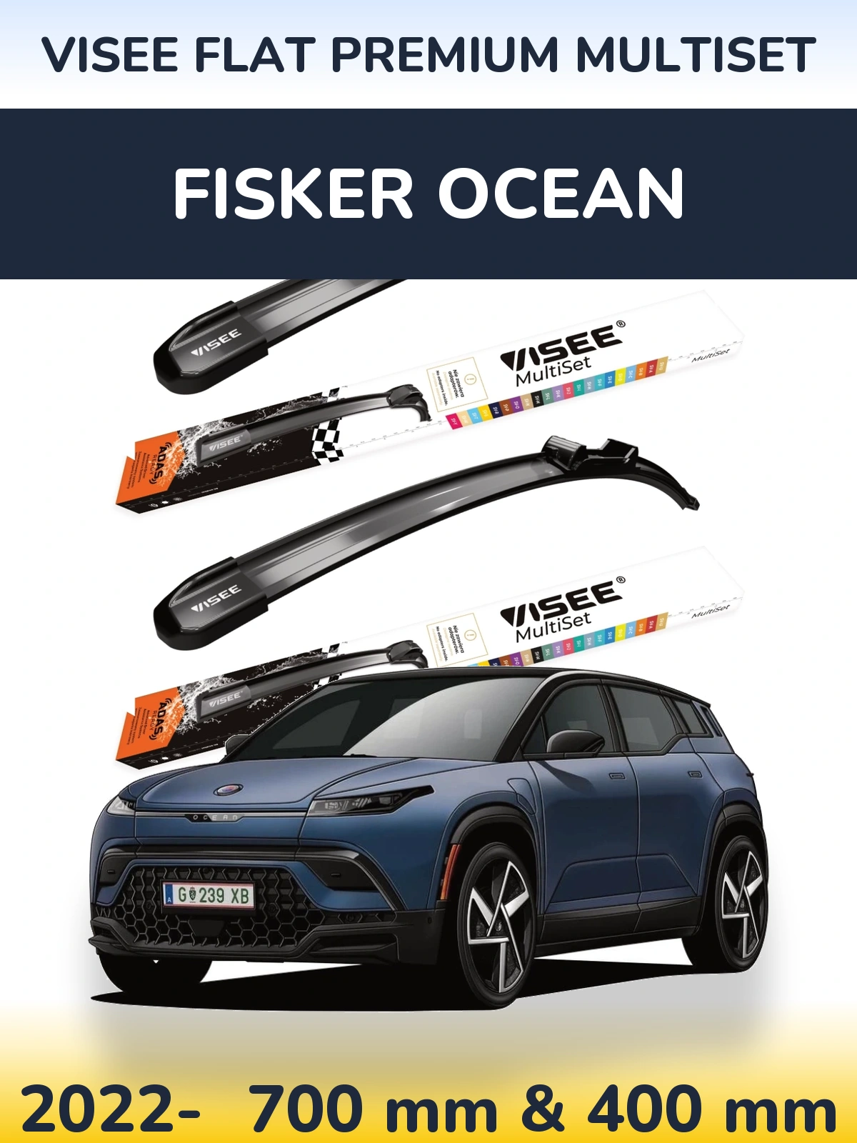 Ștergătoare VISEE FLAT PREMIUM MultiSet pentru Fisker Ocean