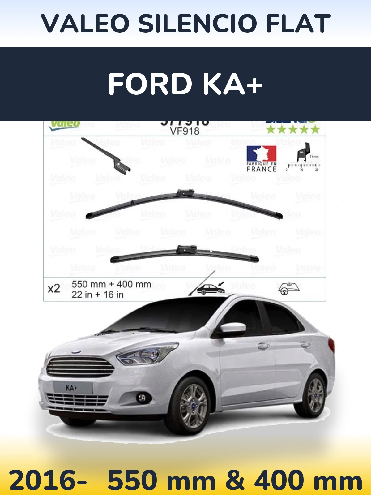 Ștergătoare Valeo Silencio Flat pentru Ford Ka+
