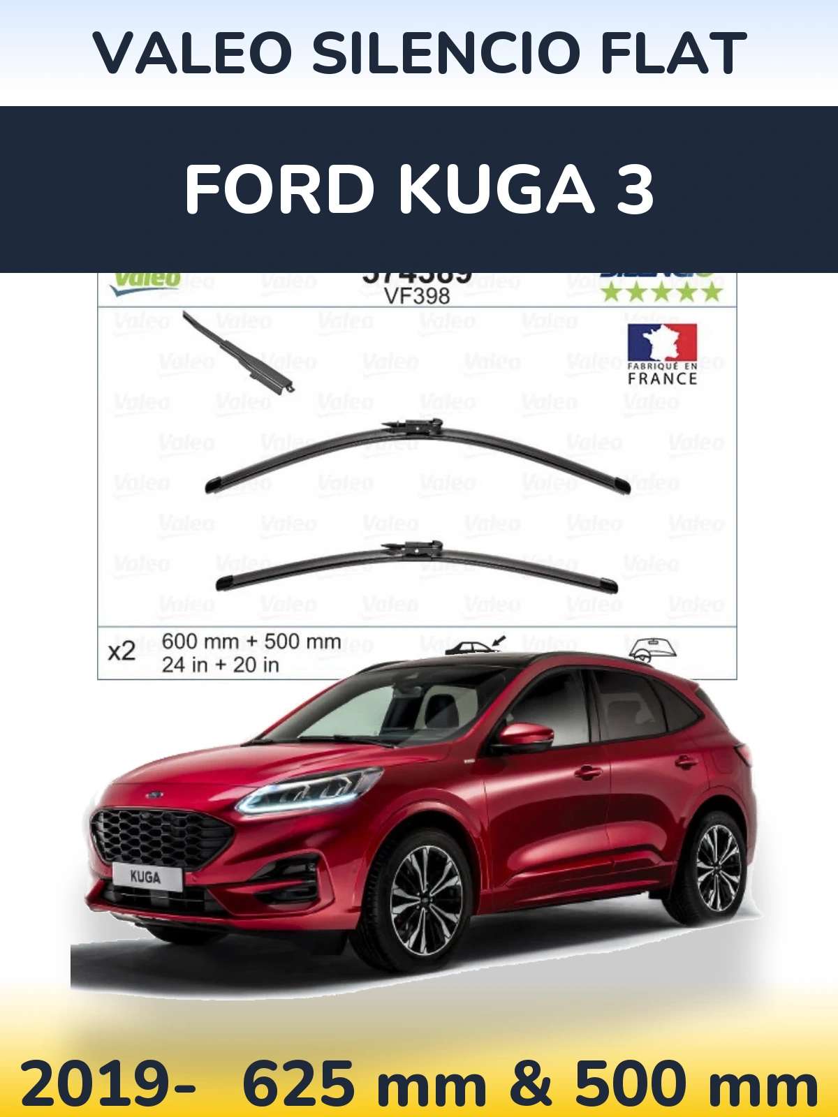 Ștergătoare Valeo Silencio Flat pentru Ford Kuga 3