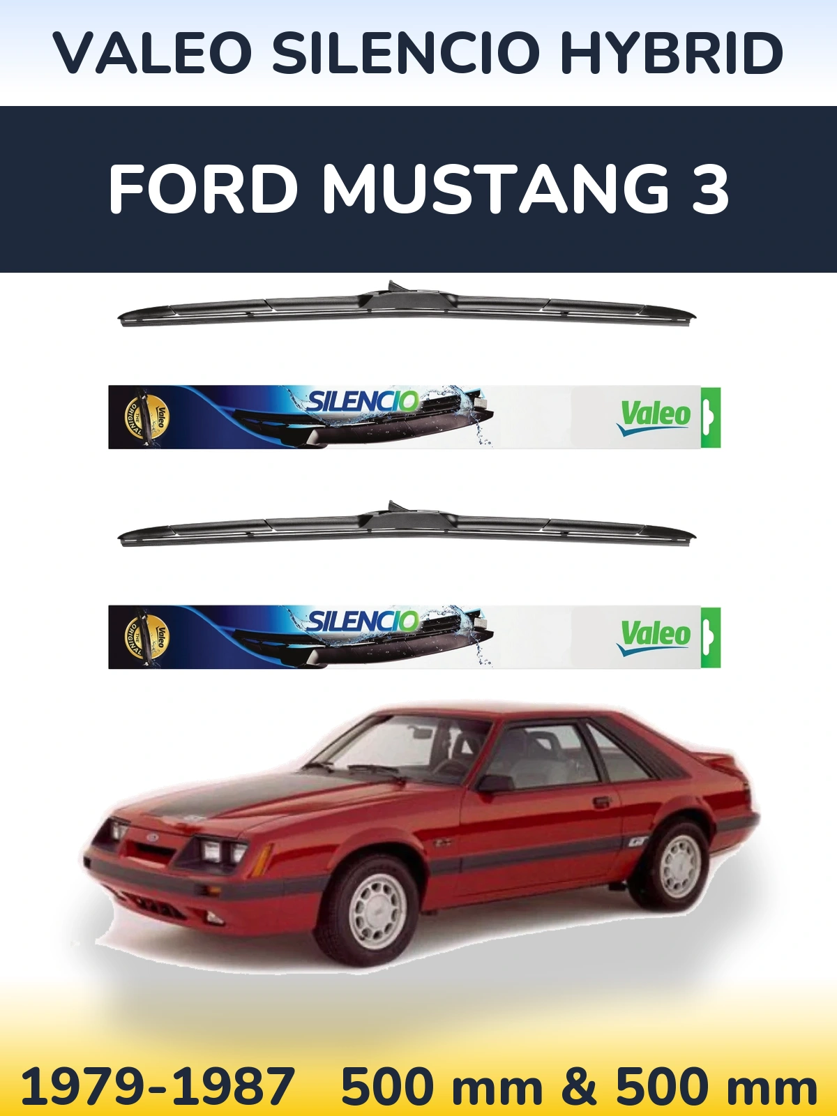Ștergătoare Valeo Silencio Hybrid pentru Ford Mustang 3