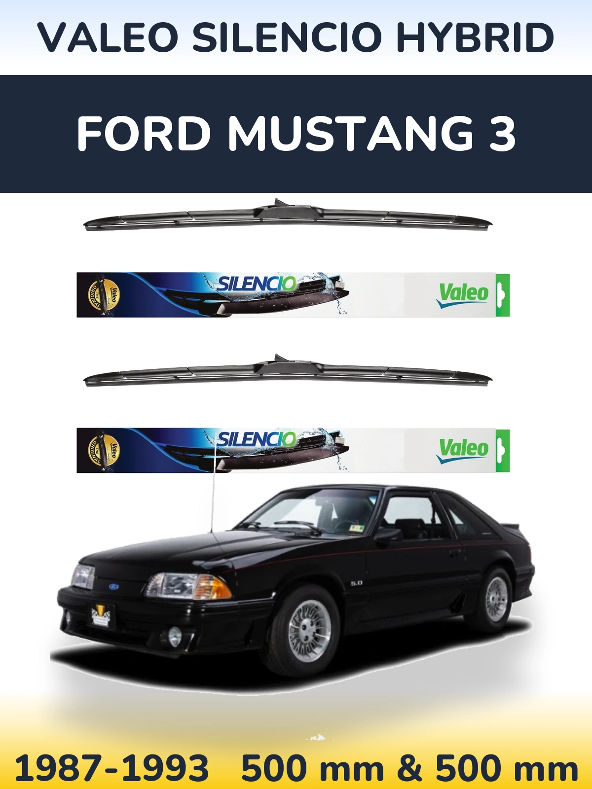 Ștergătoare Valeo Silencio Hybrid pentru Ford Mustang 3