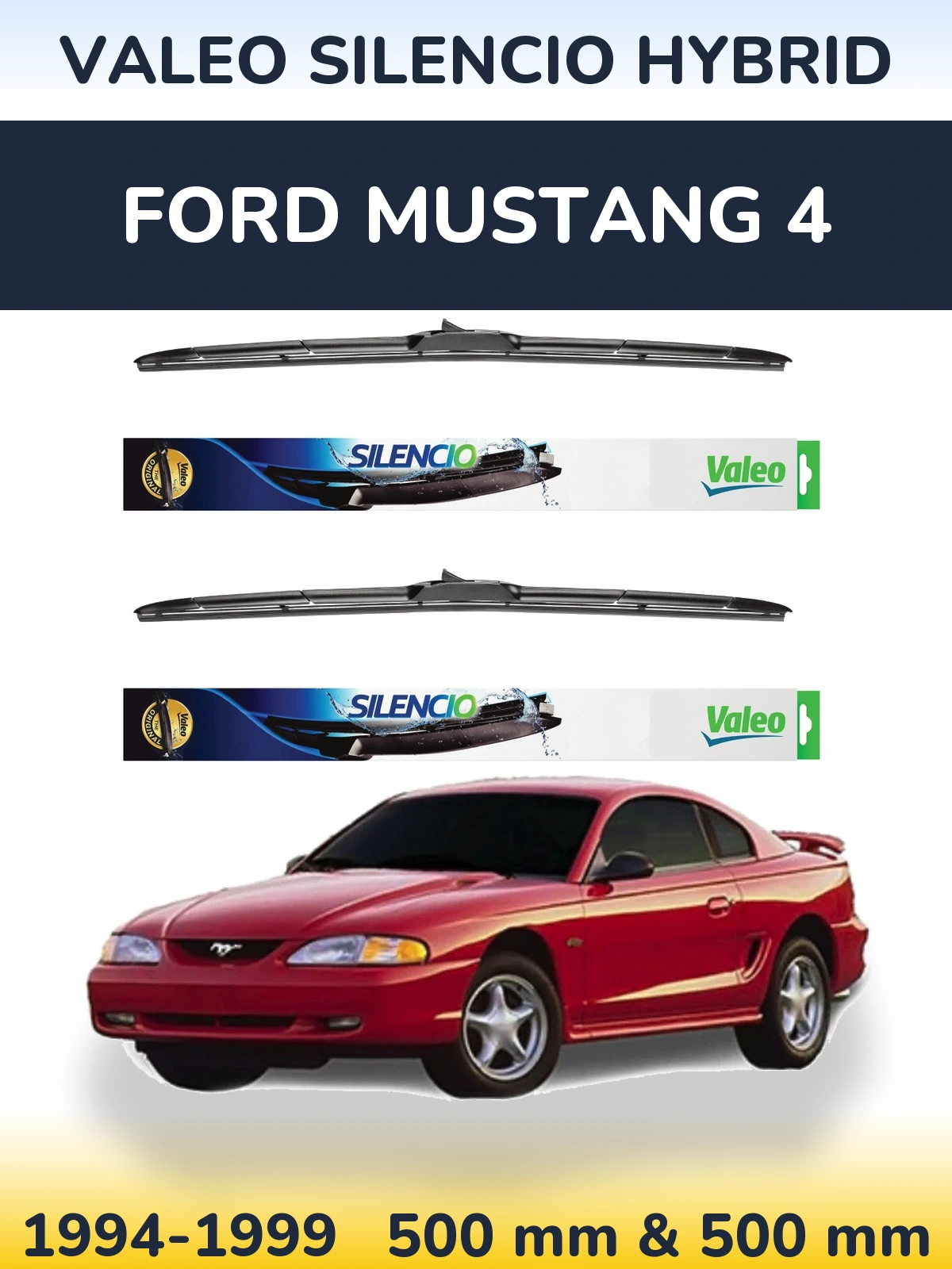 Ștergătoare Valeo Silencio Hybrid pentru Ford Mustang 4