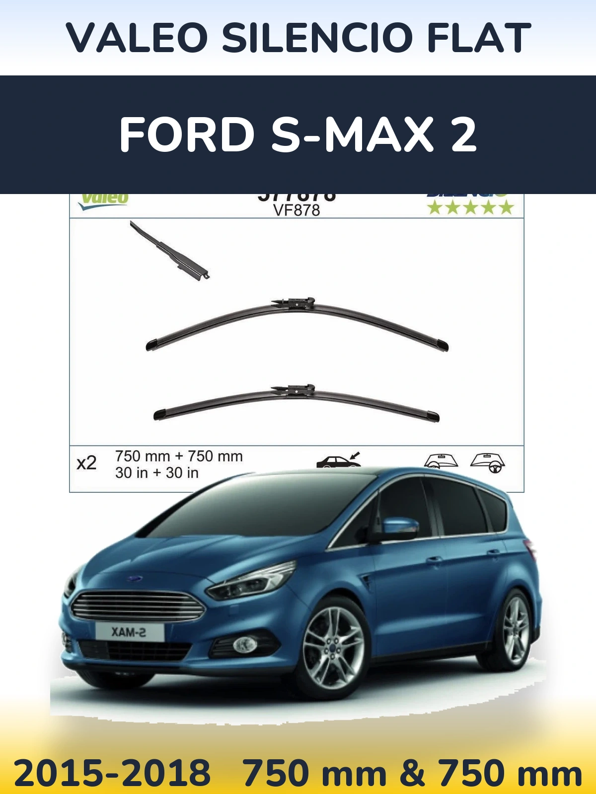 Ștergătoare Valeo Silencio Flat pentru Ford S-MAX 2