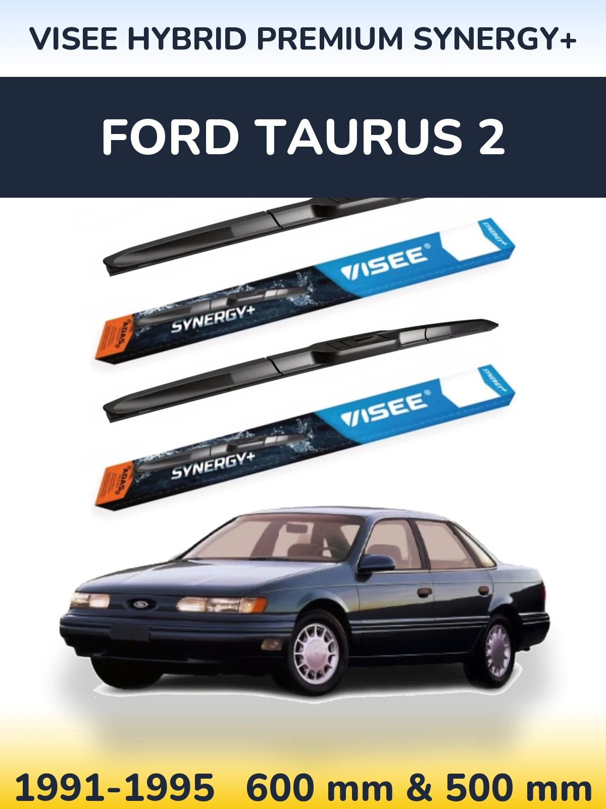 Комплект передних дворников VISEE HYBRID PREMIUM SYNERGY+ 600 & 500 мм для Ford Taurus 2 1991-1995