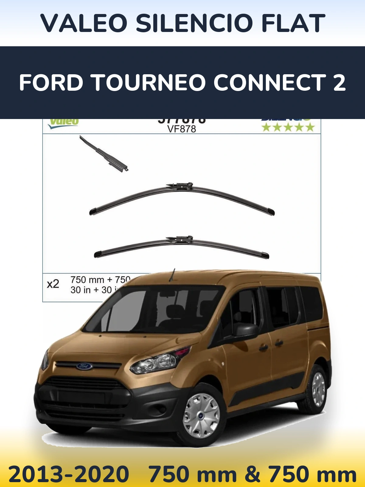 Ștergătoare Valeo Silencio Flat pentru Ford Tourneo Connect 2