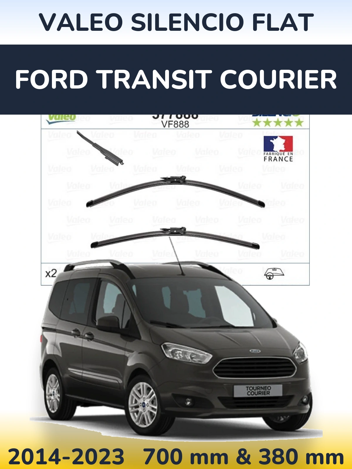 Ștergătoare Valeo Silencio Flat pentru Ford Transit Courier