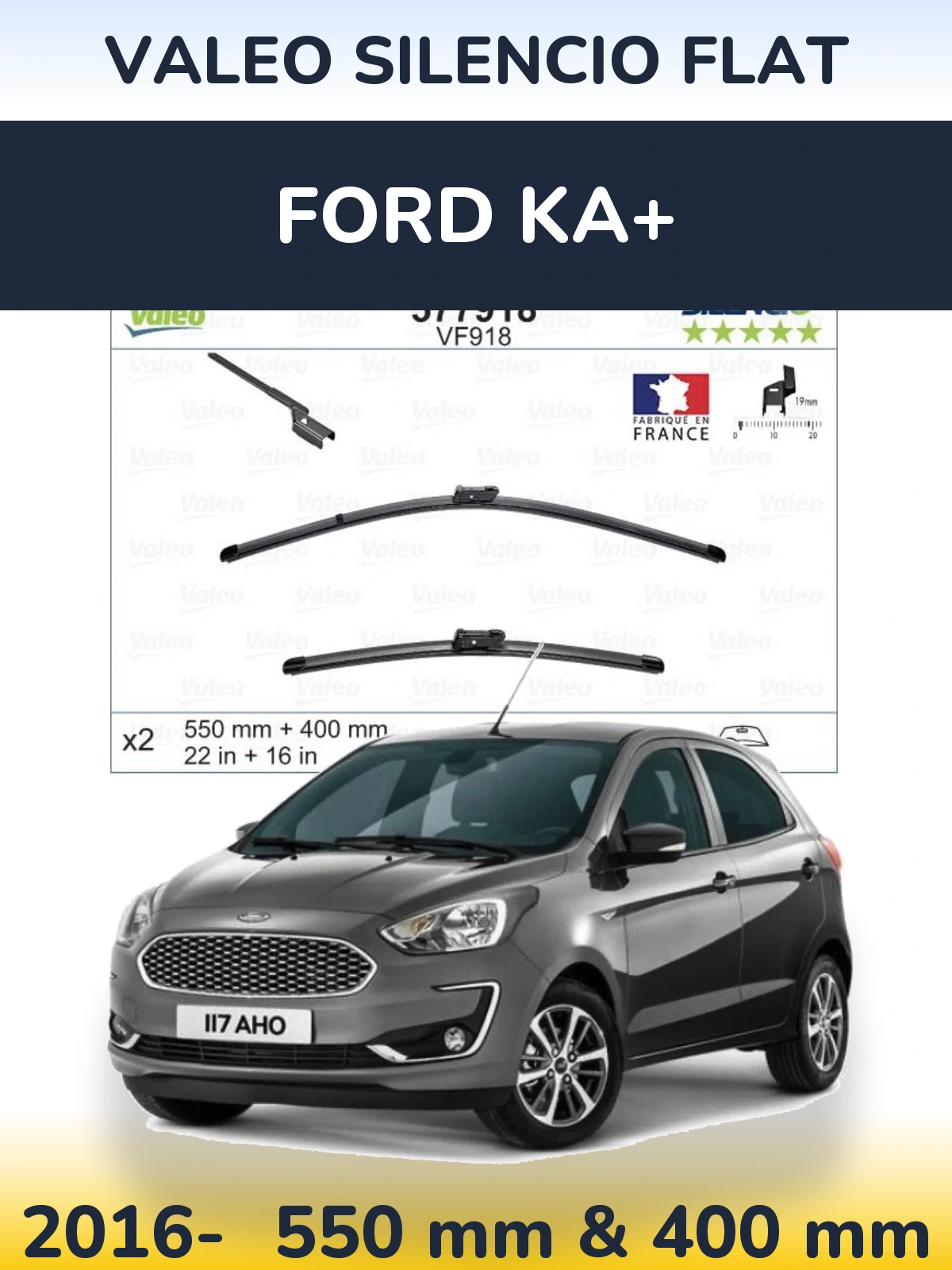 Ștergătoare Valeo Silencio Flat pentru Ford Ka+