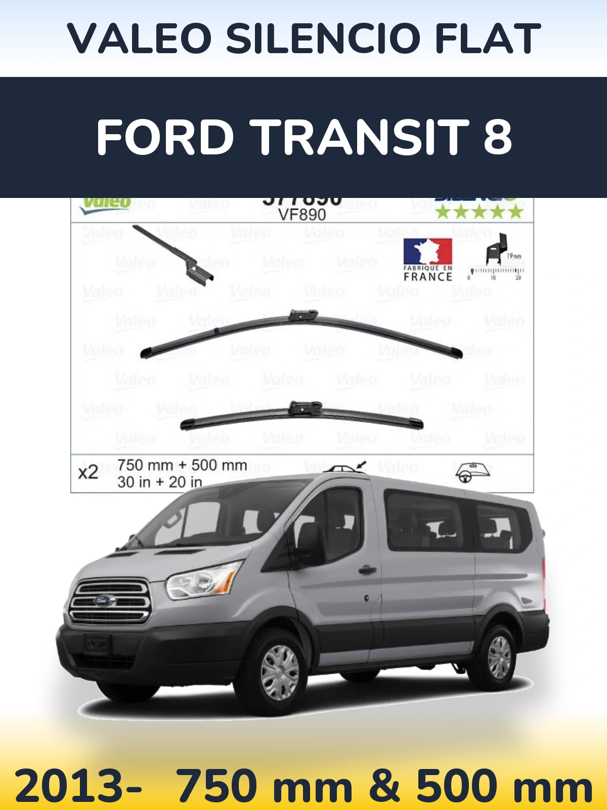 Ștergătoare Valeo Silencio Flat pentru Ford Transit 8