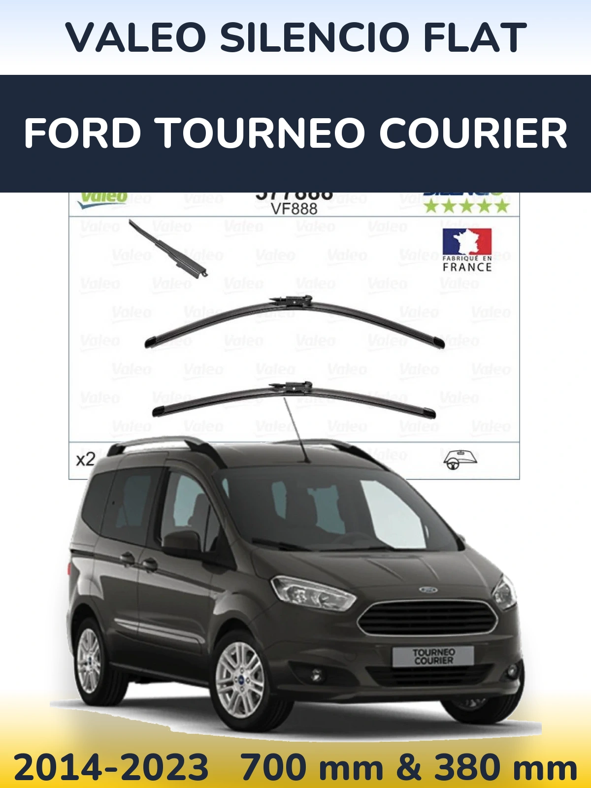 Ștergătoare Valeo Silencio Flat pentru Ford Tourneo Courier