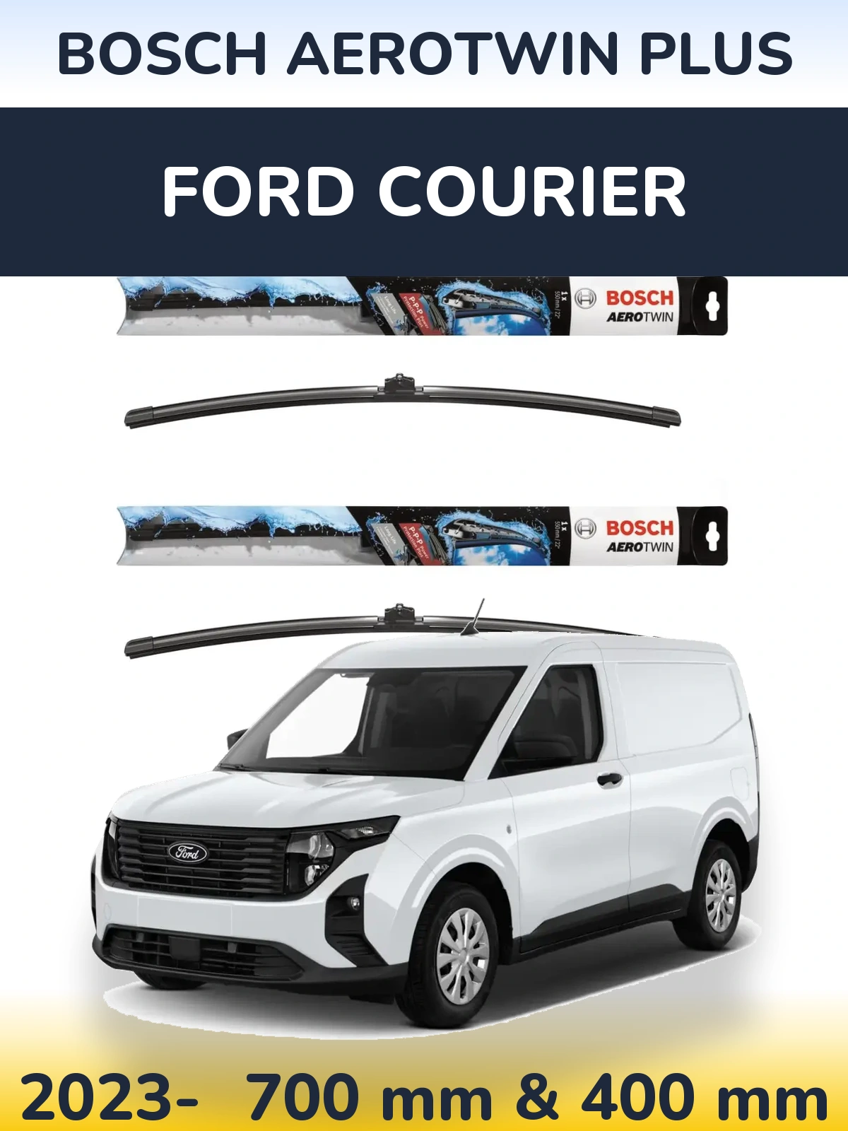 Комплект передних дворников BOSCH AeroTwin Plus 700 & 400 мм для Ford Courier 2023-2026