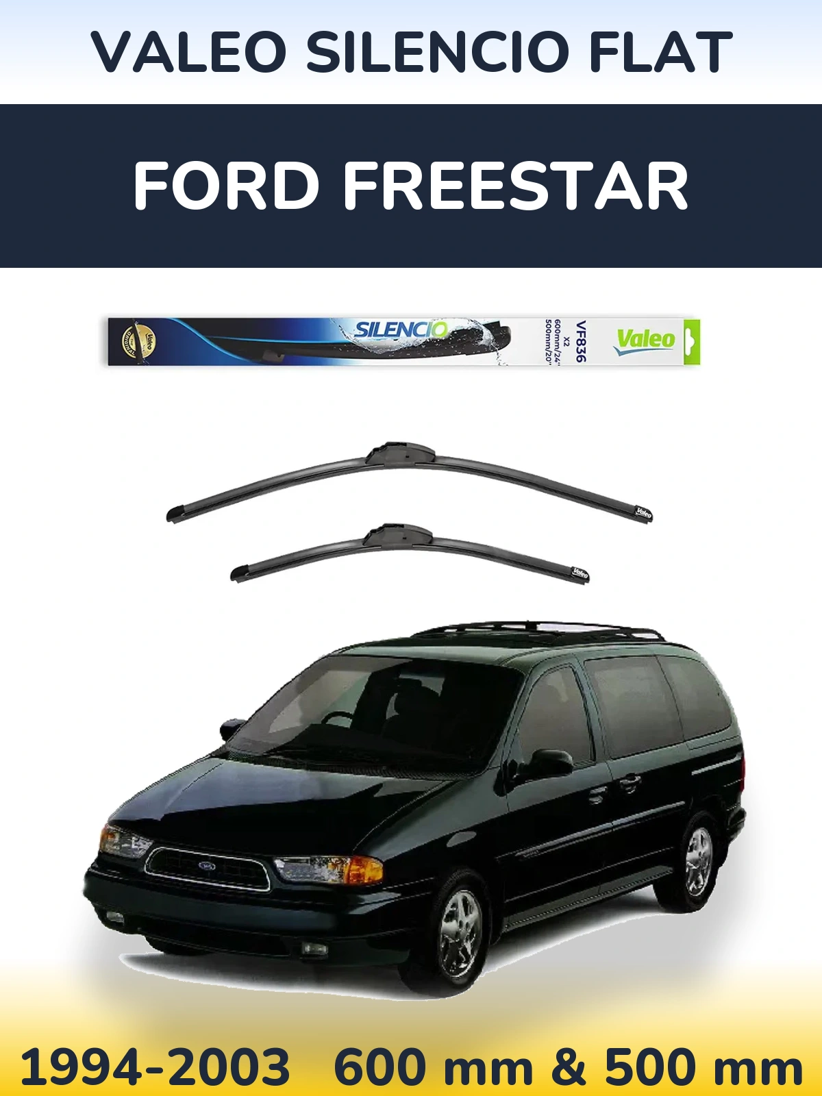 Ștergătoare Valeo Silencio Flat pentru Ford Freestar