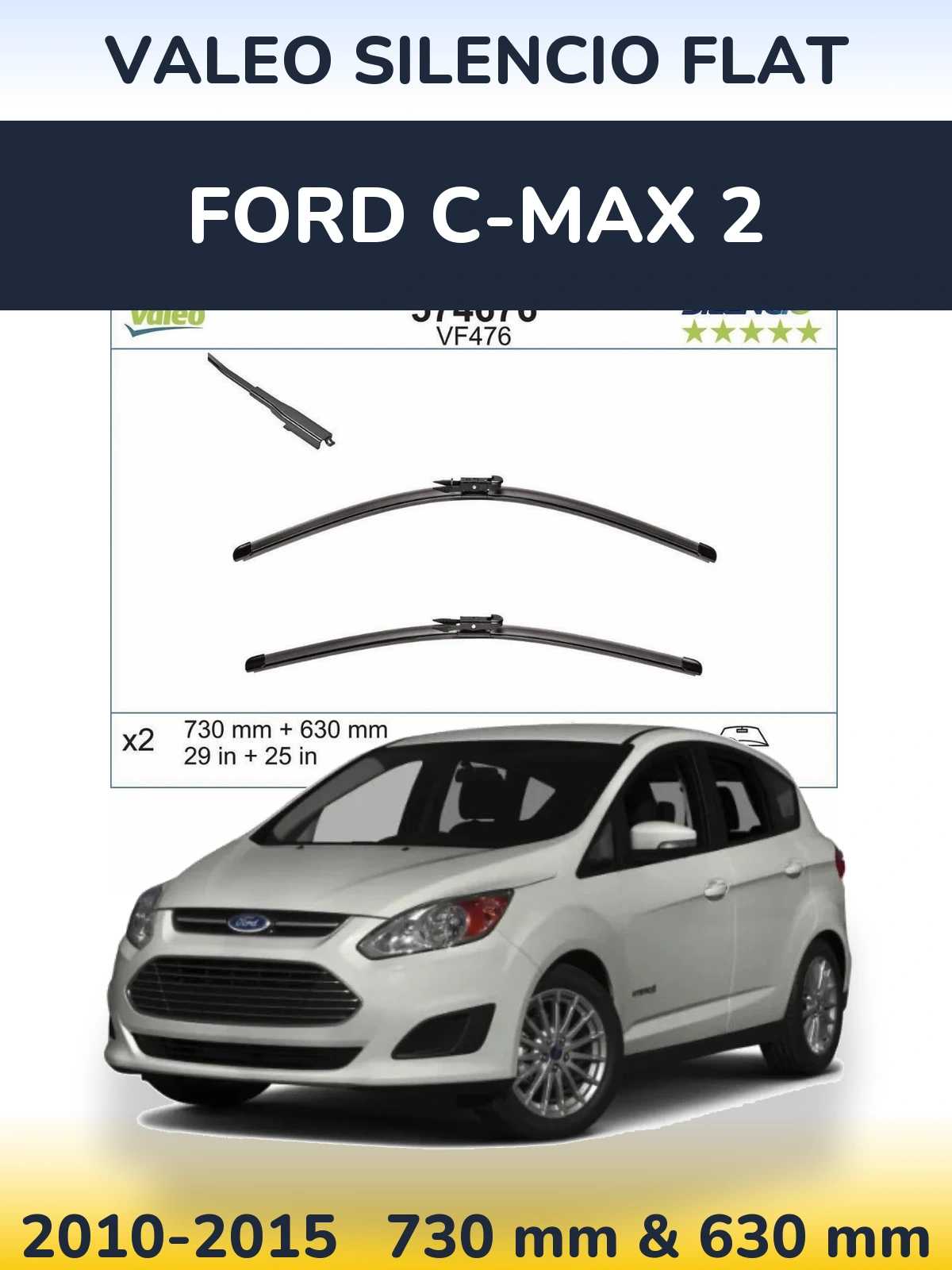 Ștergătoare Valeo Silencio Flat pentru Ford C-MAX 2