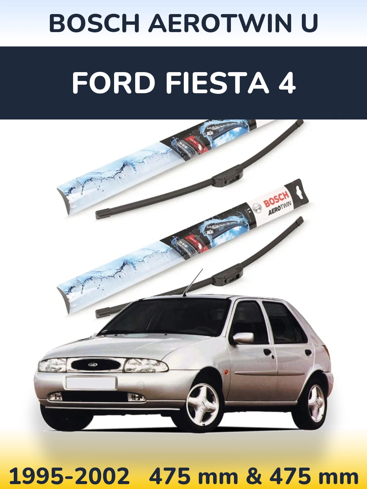 Ștergătoare BOSCH AeroTwin U pentru Ford Fiesta 4