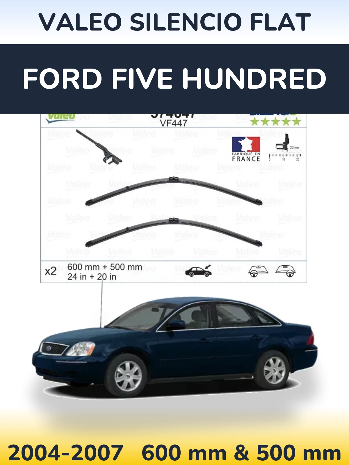 Ștergătoare Valeo Silencio Flat pentru Ford Five Hundred