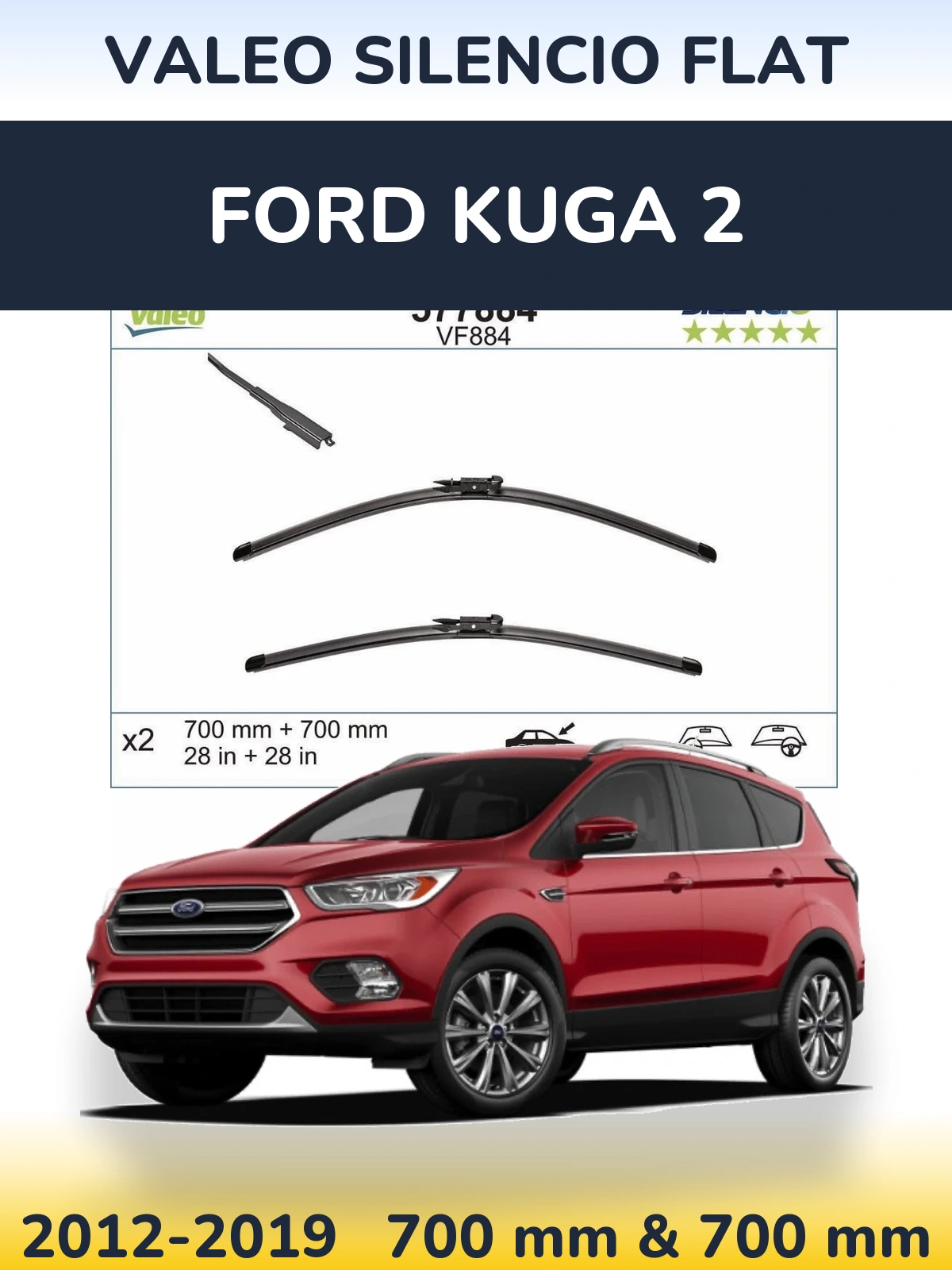 Ștergătoare Valeo Silencio Flat pentru Ford Kuga 2