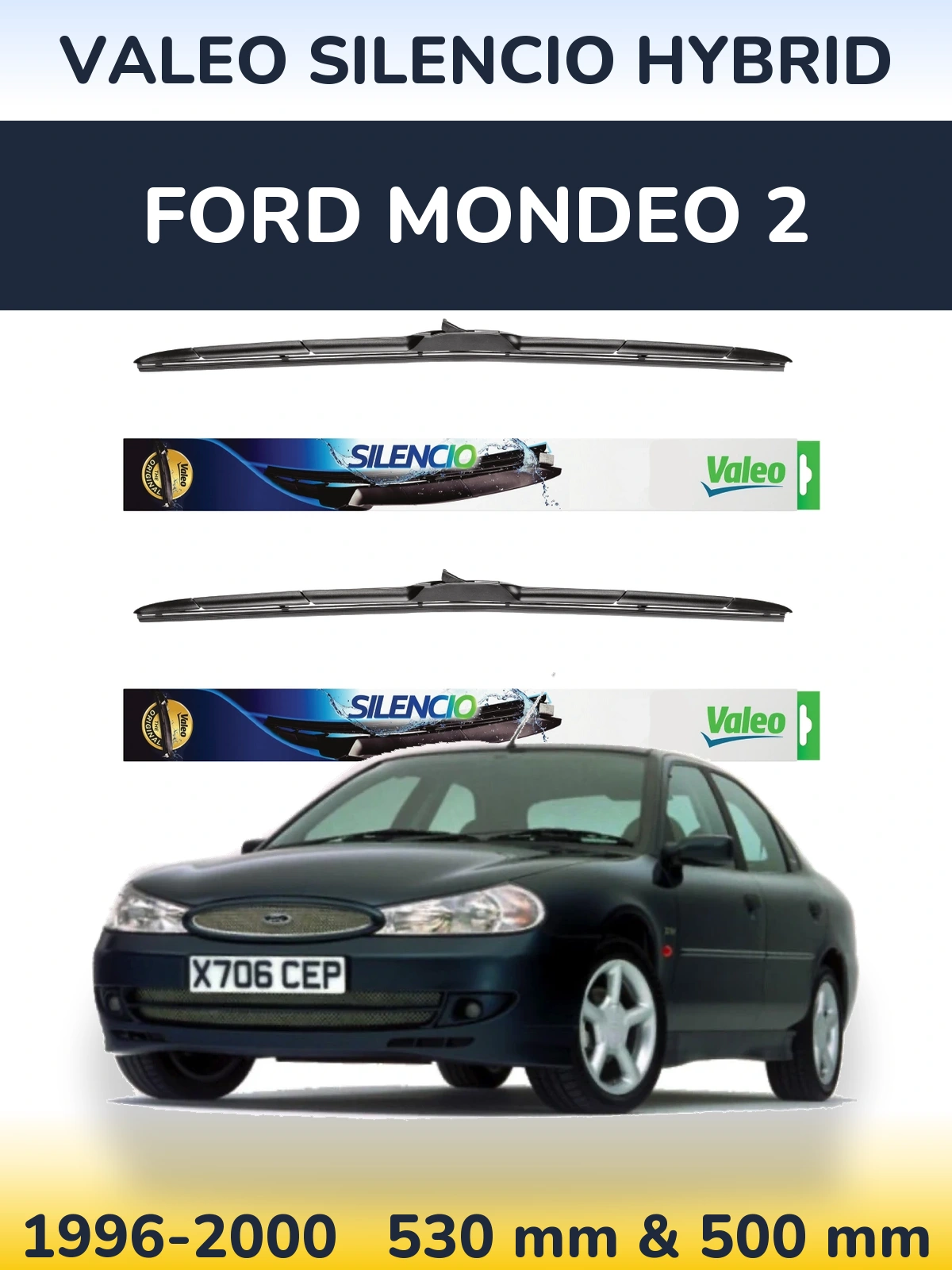 Ștergătoare Valeo Silencio Hybrid pentru Ford Mondeo 2