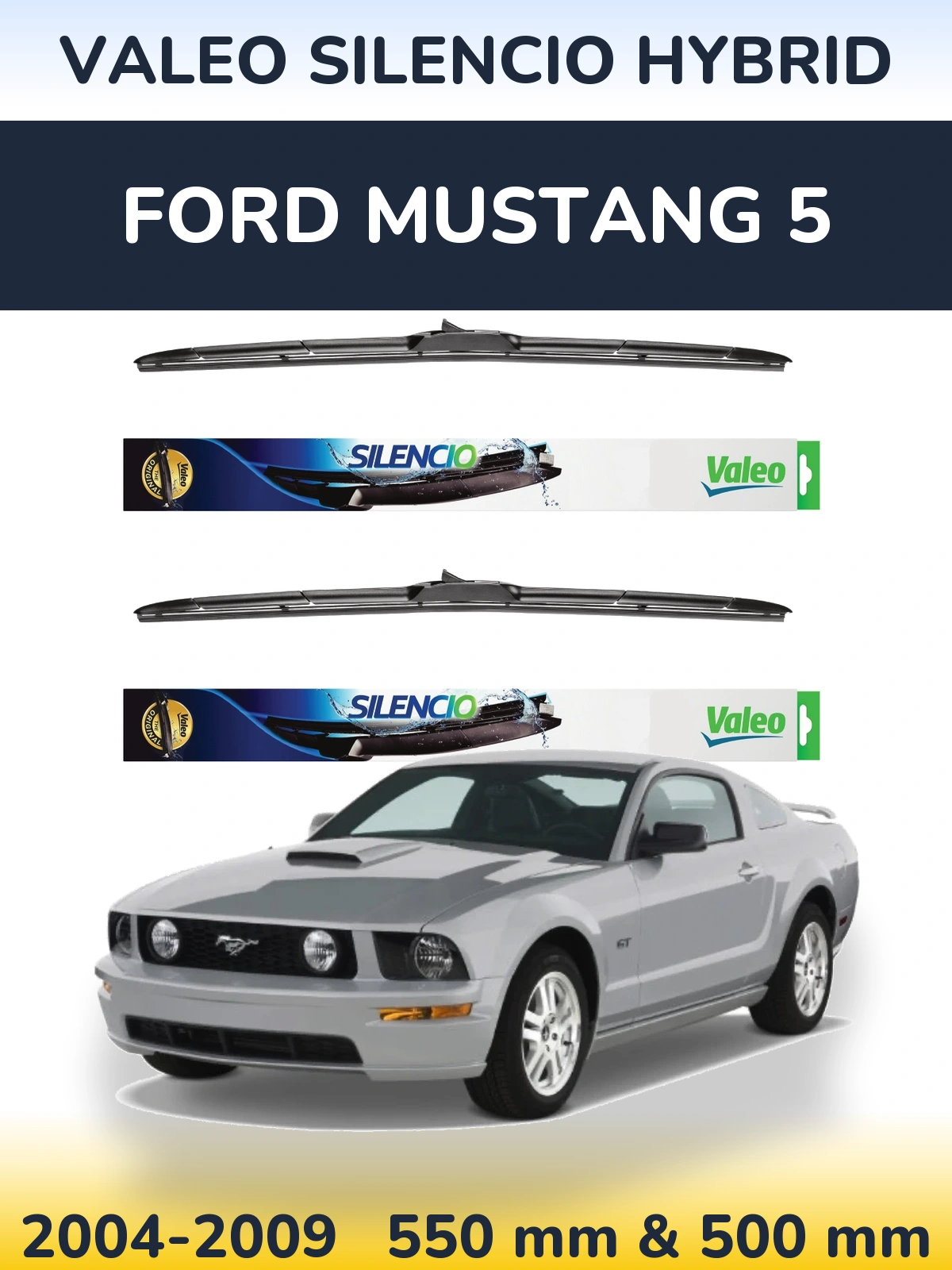 Ștergătoare Valeo Silencio Hybrid pentru Ford Mustang 5