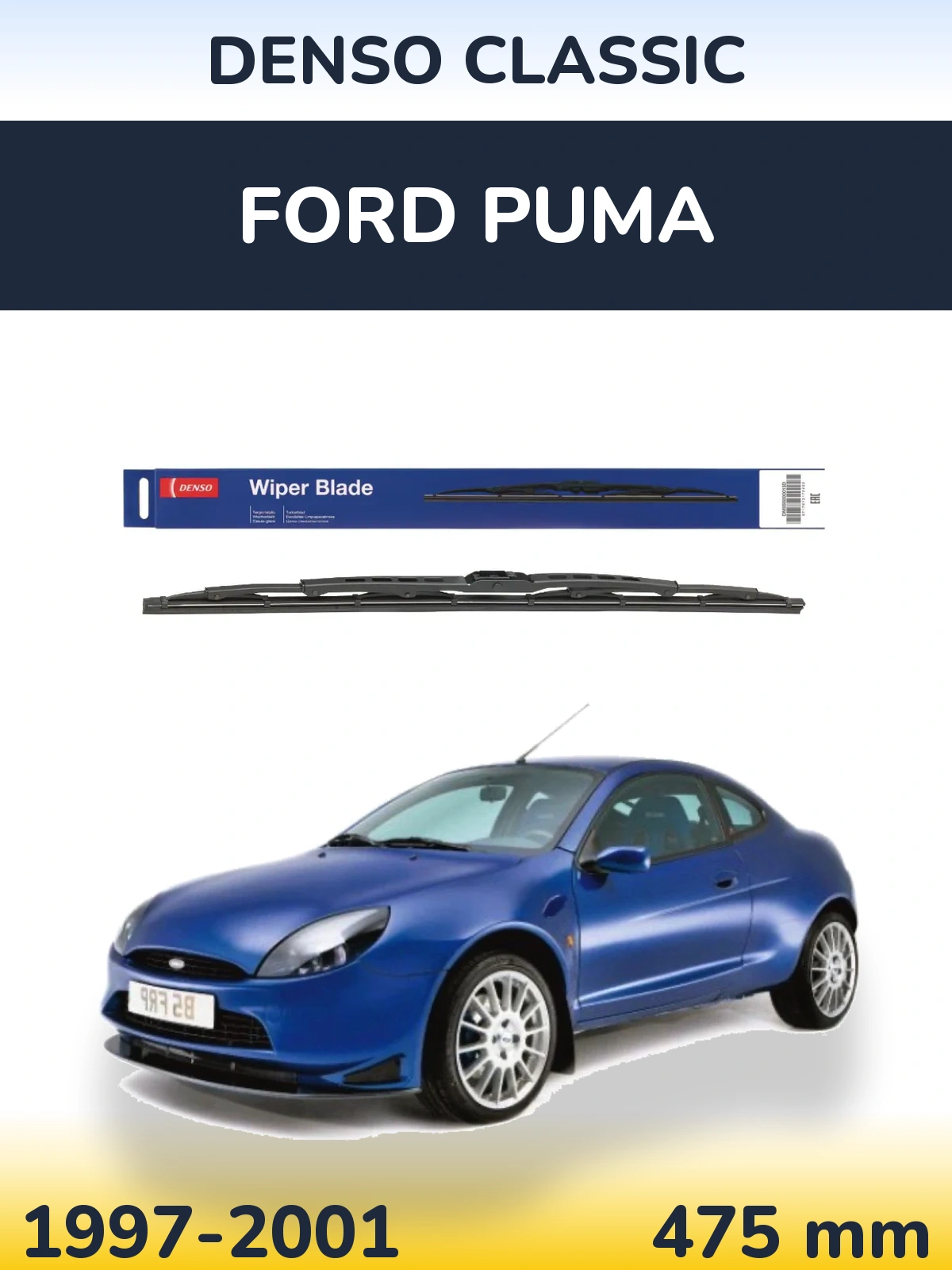 Задний дворник Denso Classic 475 мм для Ford Puma 1997-2001