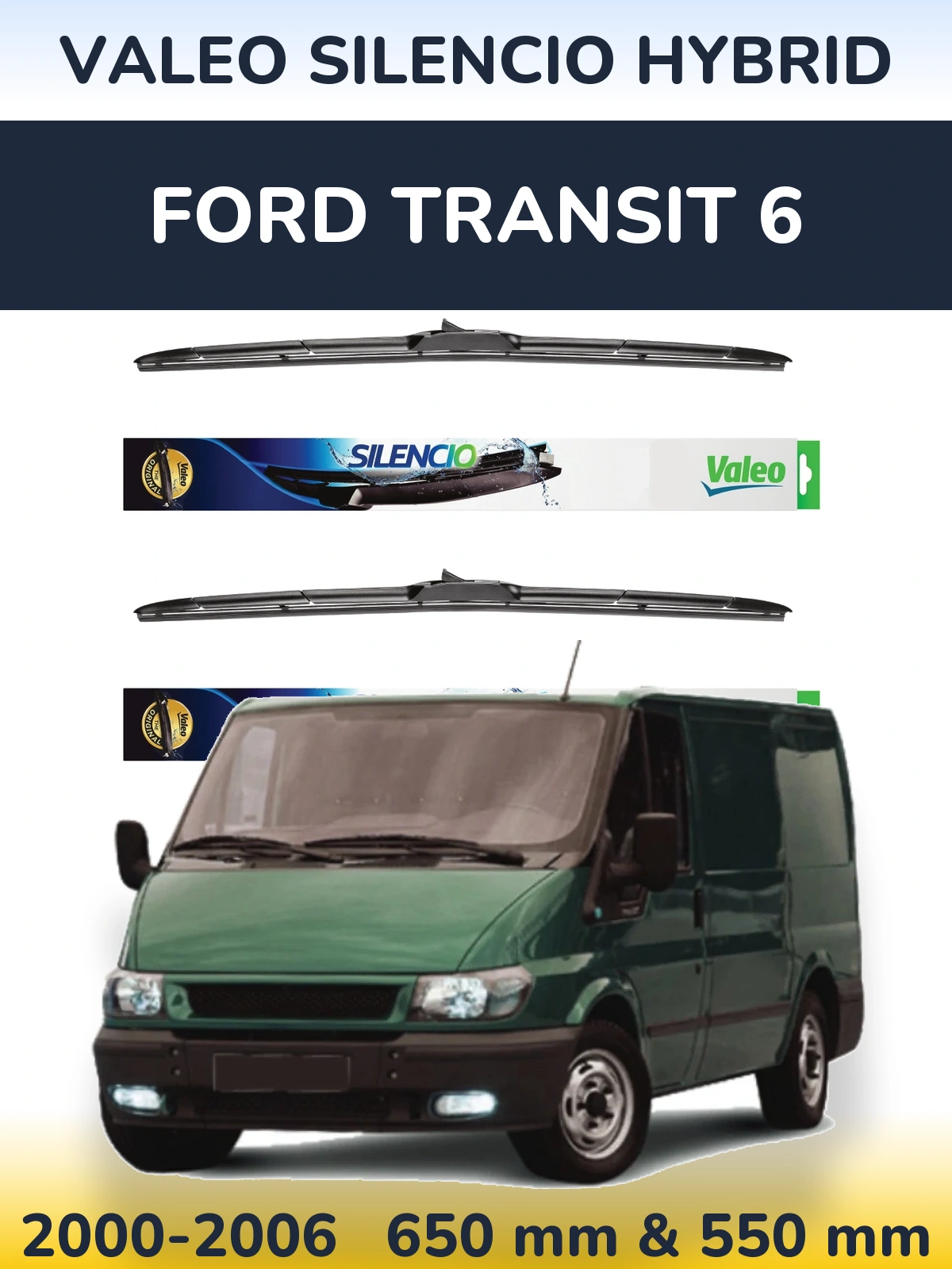Ștergătoare Valeo Silencio Hybrid pentru Ford Transit 6