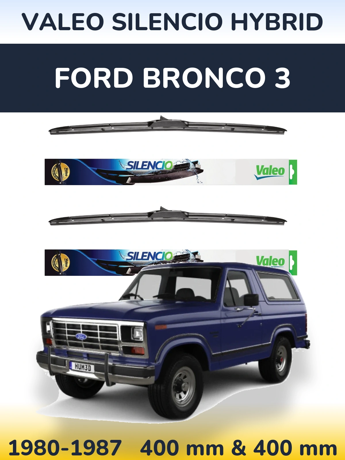 Ștergătoare Valeo Silencio Hybrid pentru Ford Bronco 3