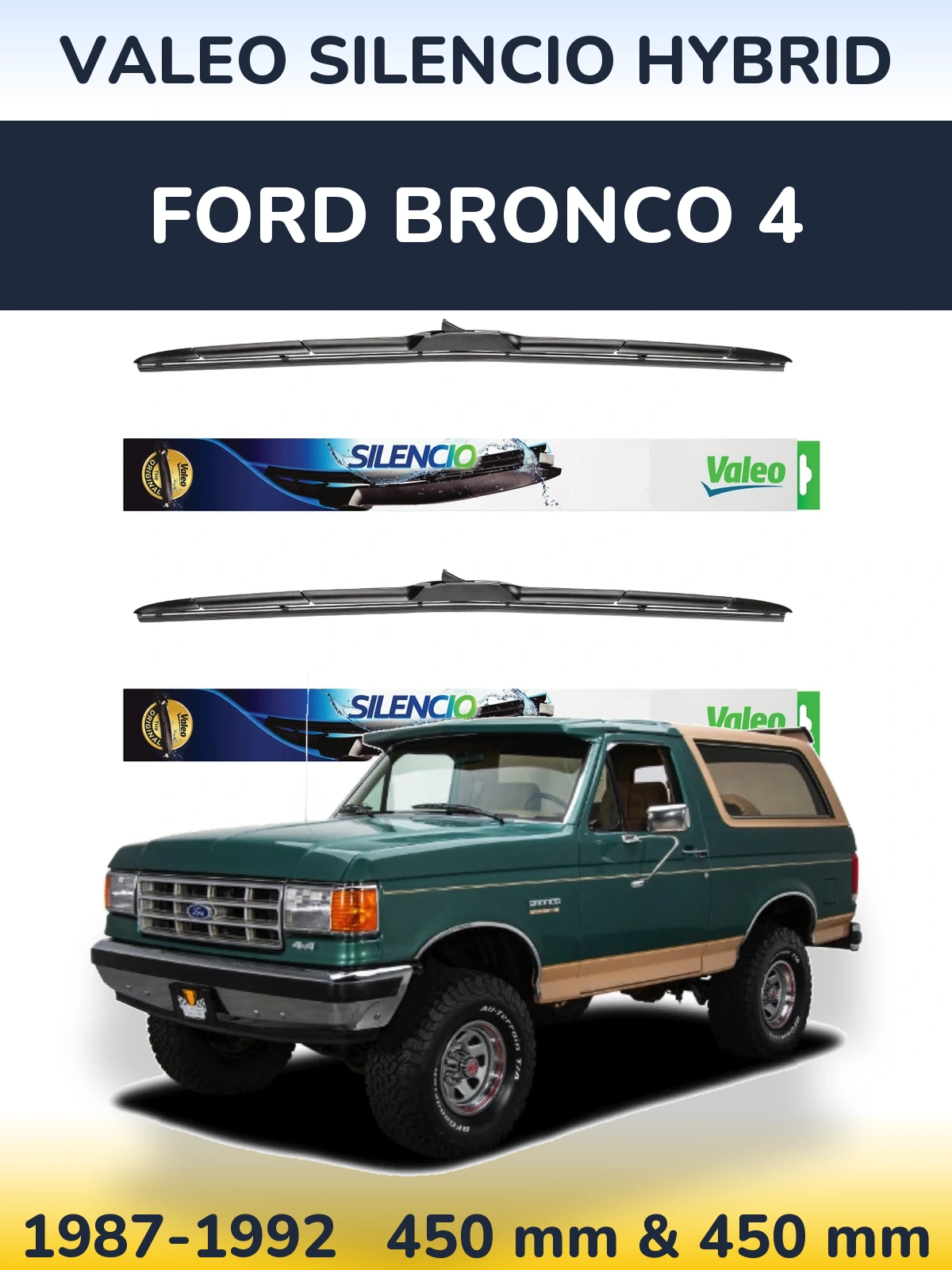 Ștergătoare Valeo Silencio Hybrid pentru Ford Bronco 4