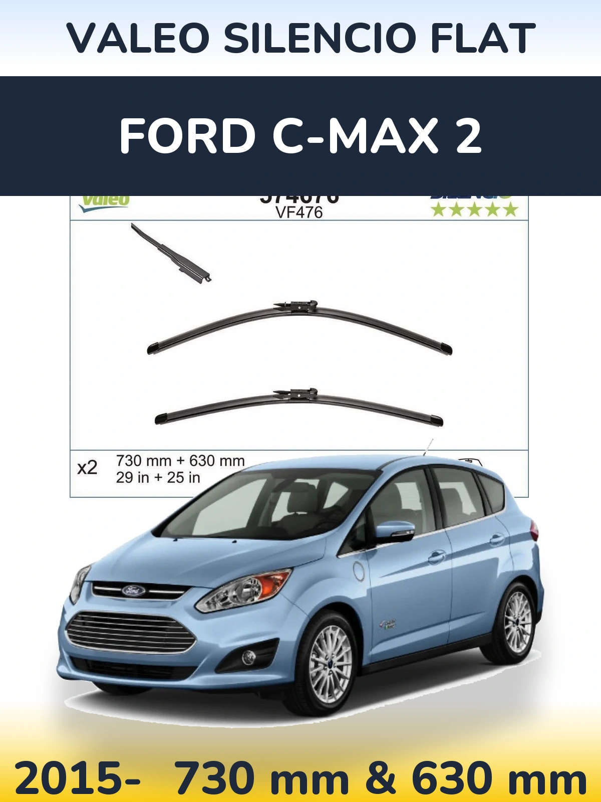 Ștergătoare Valeo Silencio Flat pentru Ford C-MAX 2