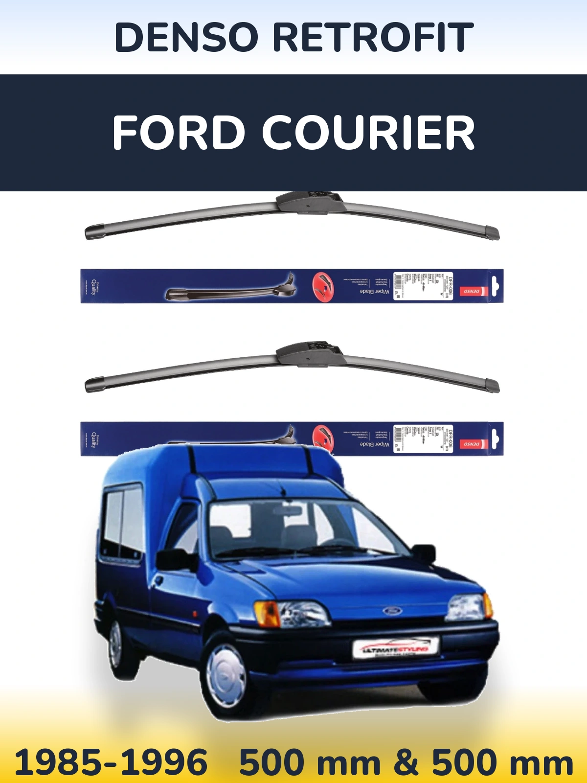Комплект передних дворников Denso Retrofit 500 & 500 мм для Ford Courier 1985-1996