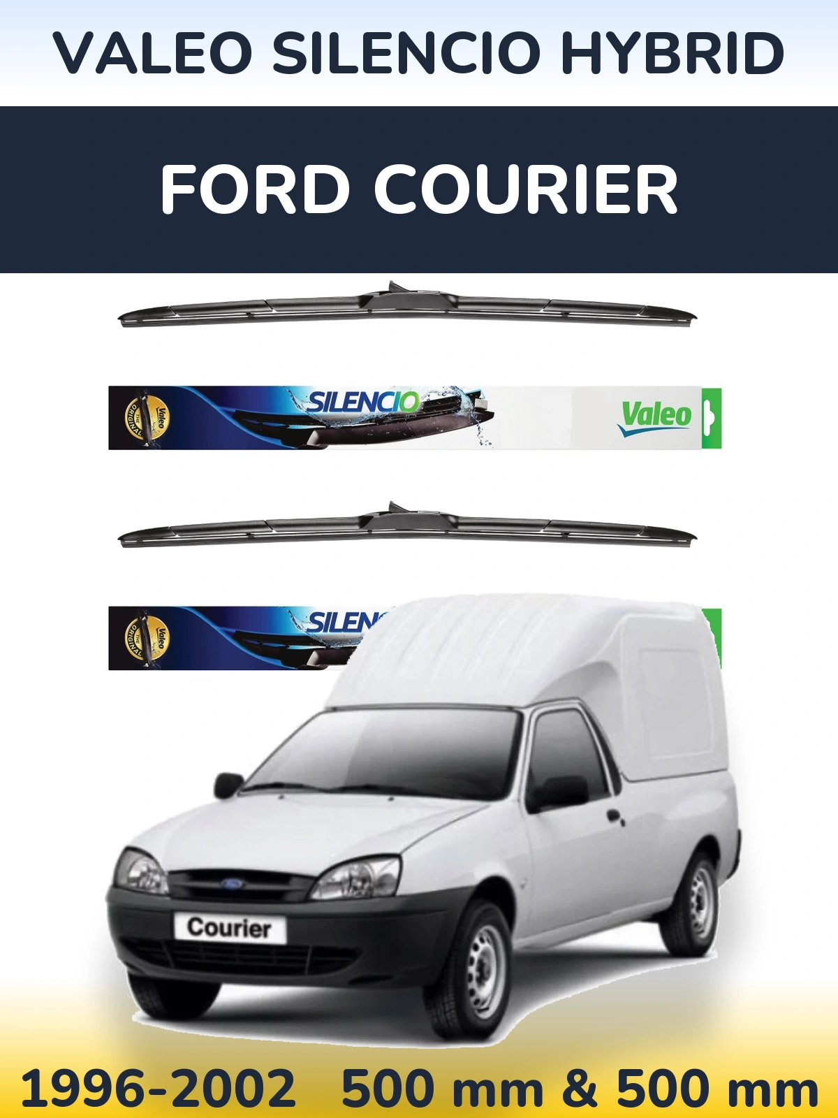 Комплект передних дворников Valeo Silencio Hybrid 500 & 500 мм для Ford Courier 1996-2002