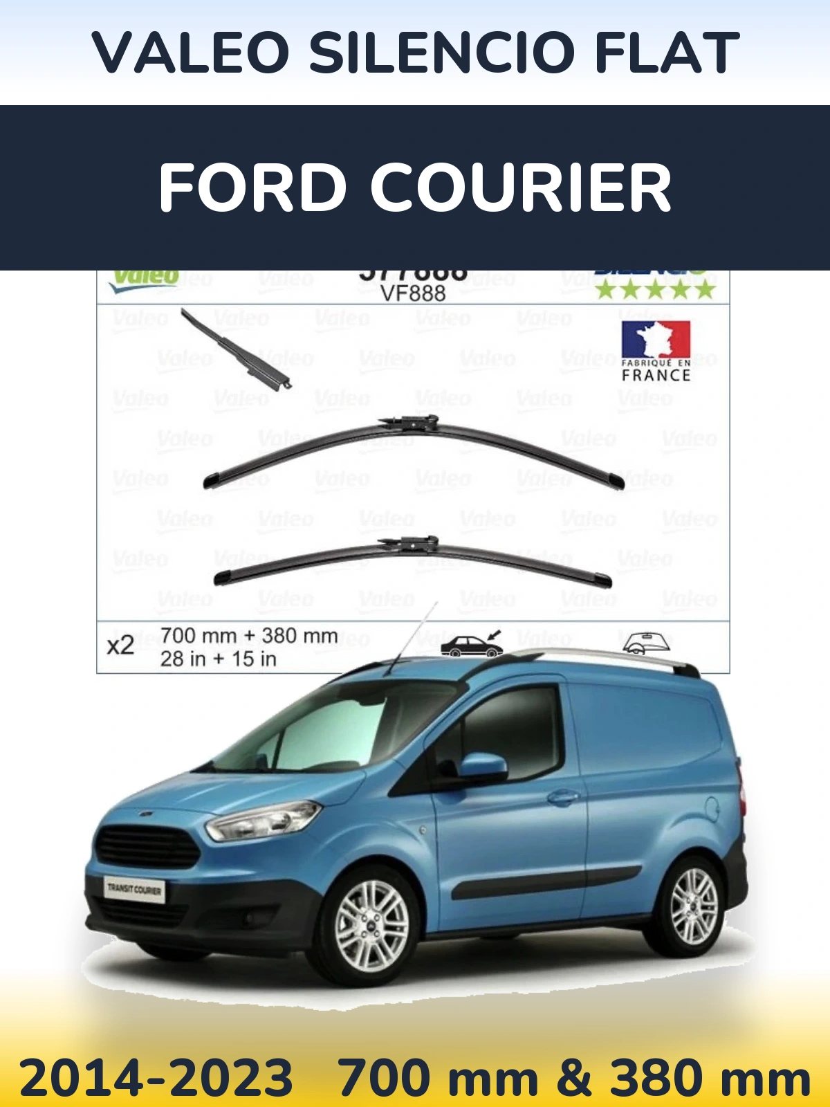 Ștergătoare Valeo Silencio Flat pentru Ford Courier