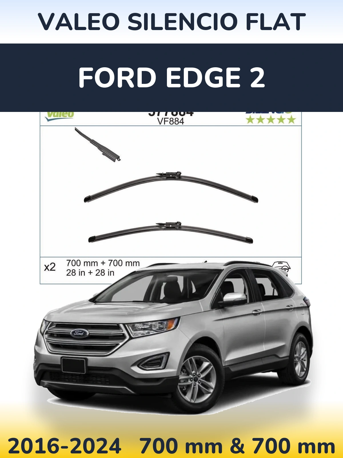 Ștergătoare Valeo Silencio Flat pentru Ford Edge 2